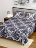 Kuber Industries Floral Printed Luxurious Soft Breathable &amp; Comfortable Cotton Double Bedsheet With 2 Pillow Covers (Brown)-HS43KUBMART26825