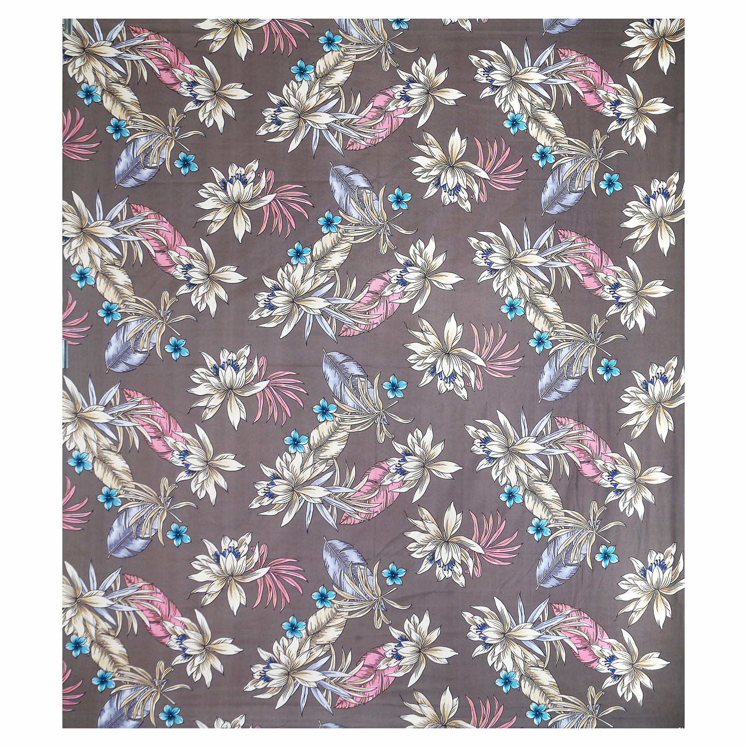 Kuber Industries Floral Printed Luxurious Soft Breathable & Comfortable Cotton Double Bedsheet With 2 Pillow Covers (Grey)-HS43KUBMART26829