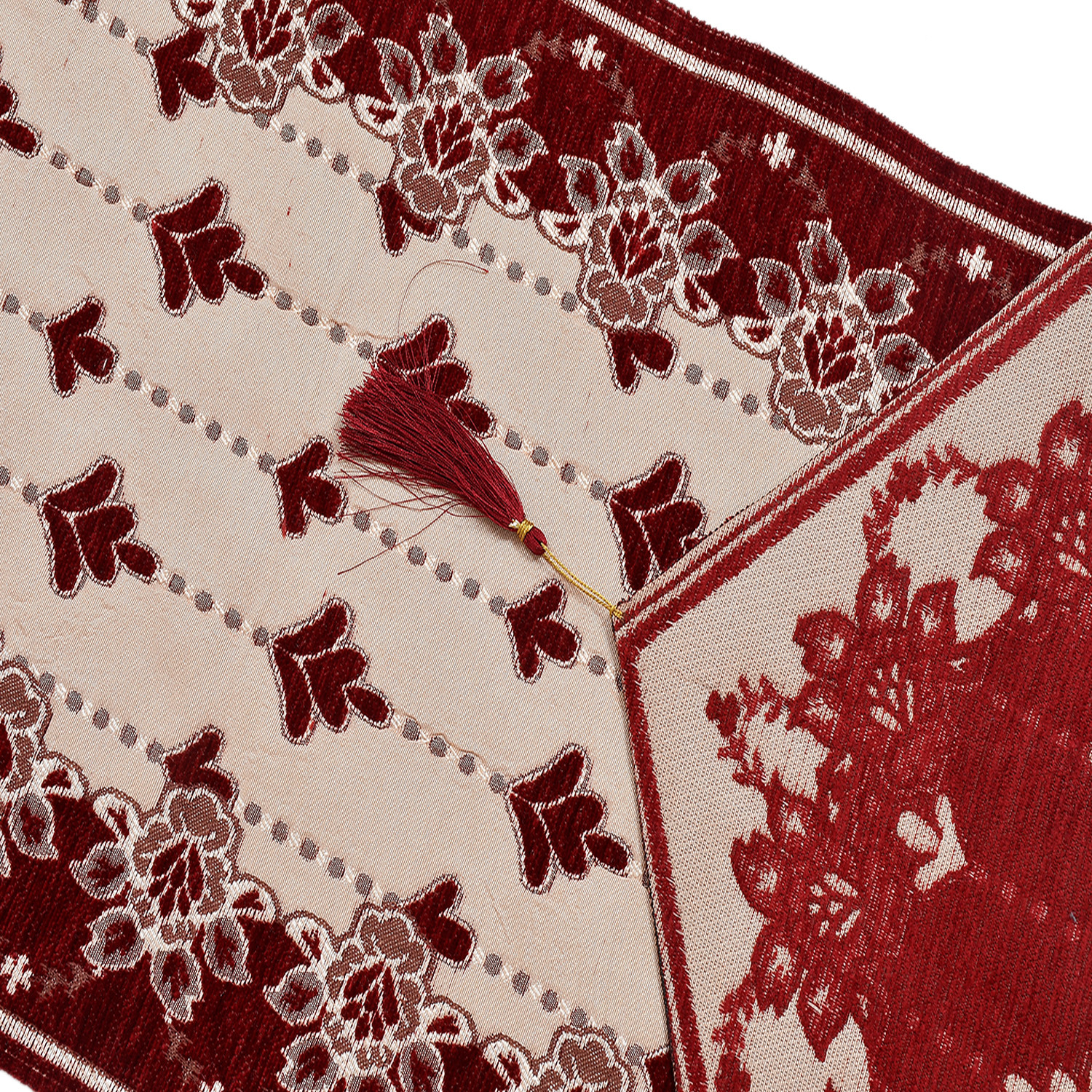 Kuber Industries Floral Printed Velvet Dining Table Runner for Dinner, Wedding, Party, Events, Décor, 13