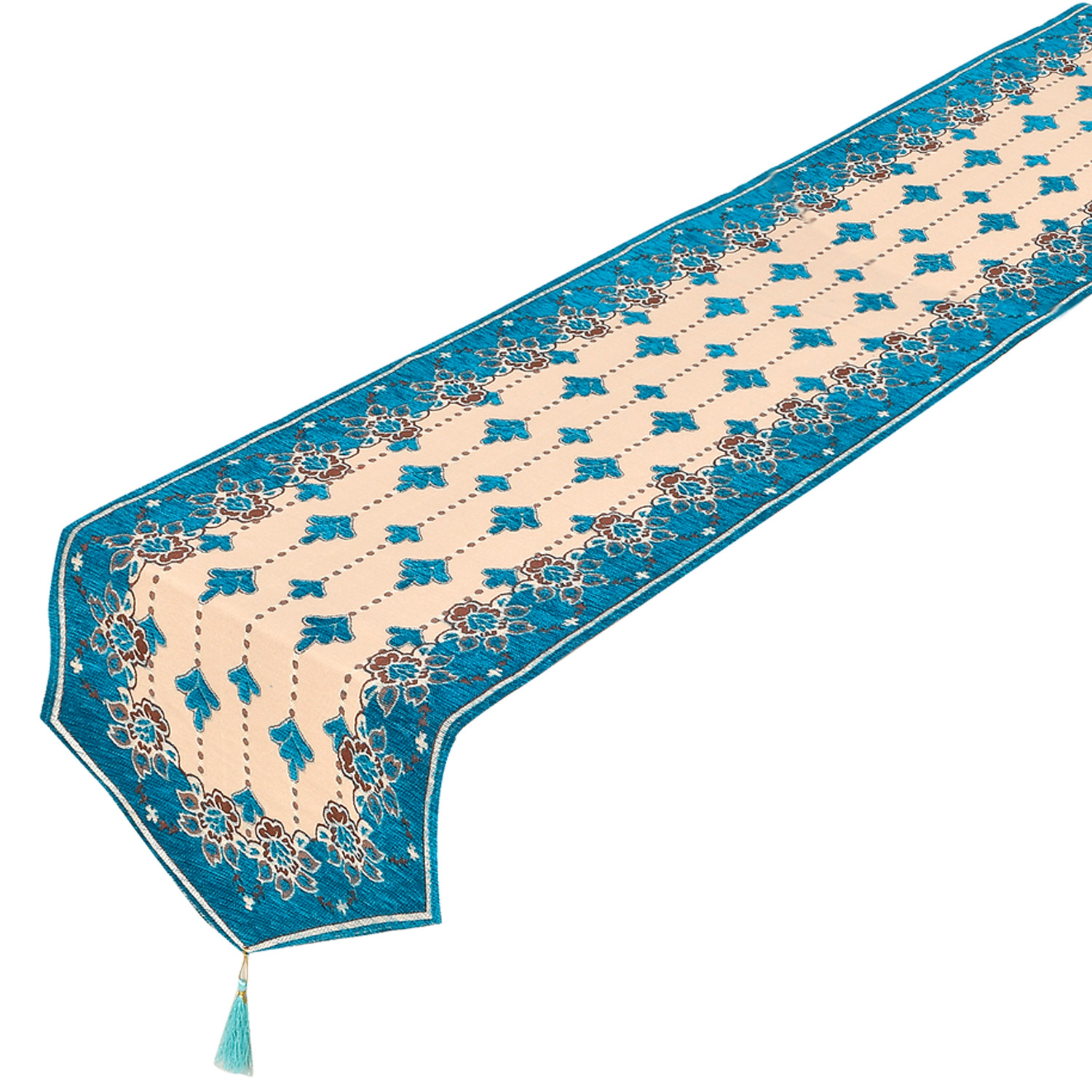 Kuber Industries Floral Printed Velvet Dining Table Runner for Dinner, Wedding, Party, Events, Décor, 13