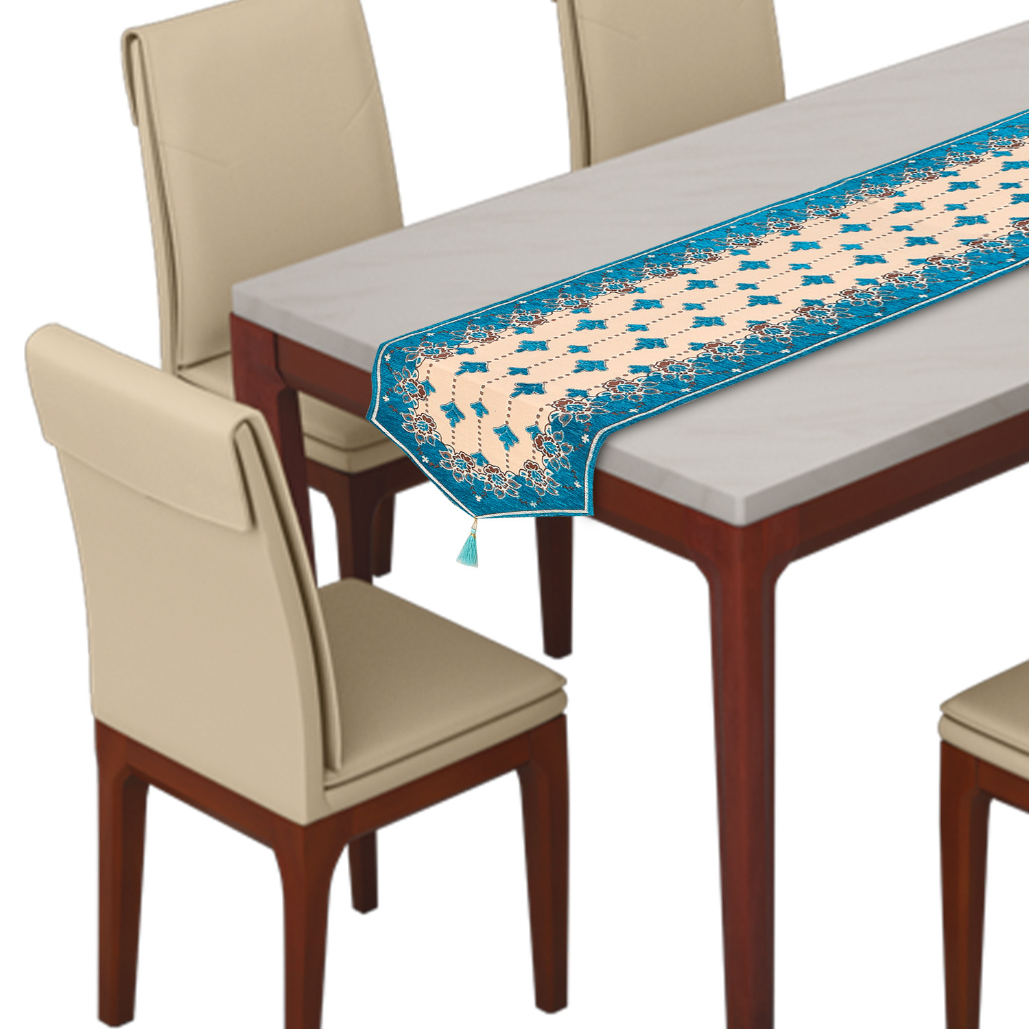 Kuber Industries Floral Printed Velvet Dining Table Runner for Dinner, Wedding, Party, Events, Décor, 13