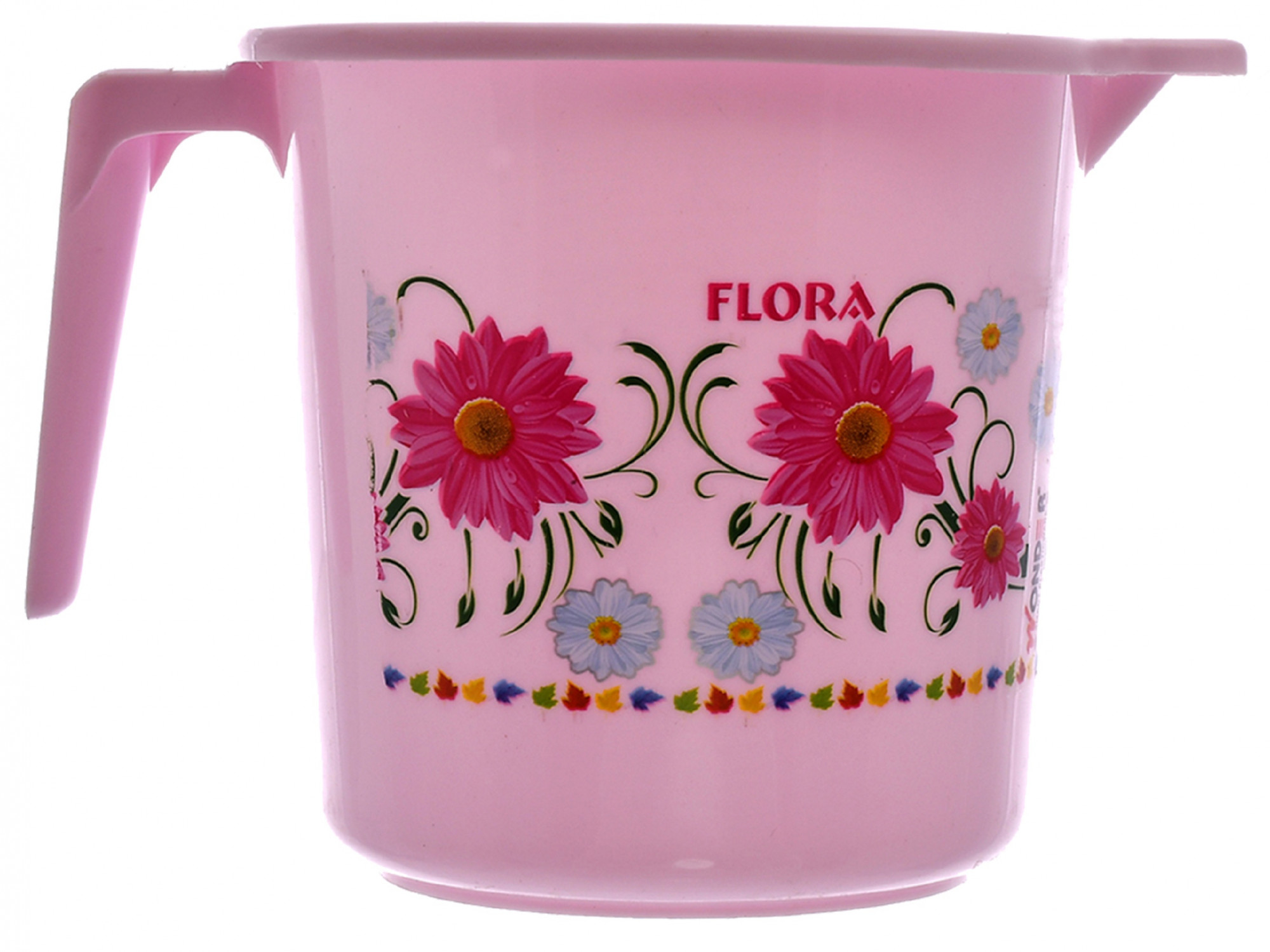 Kuber Industries Floral Printed Virgin Plastic Bathroom Mug ,1000 ml (Blue & Pink)-KUBMART1252