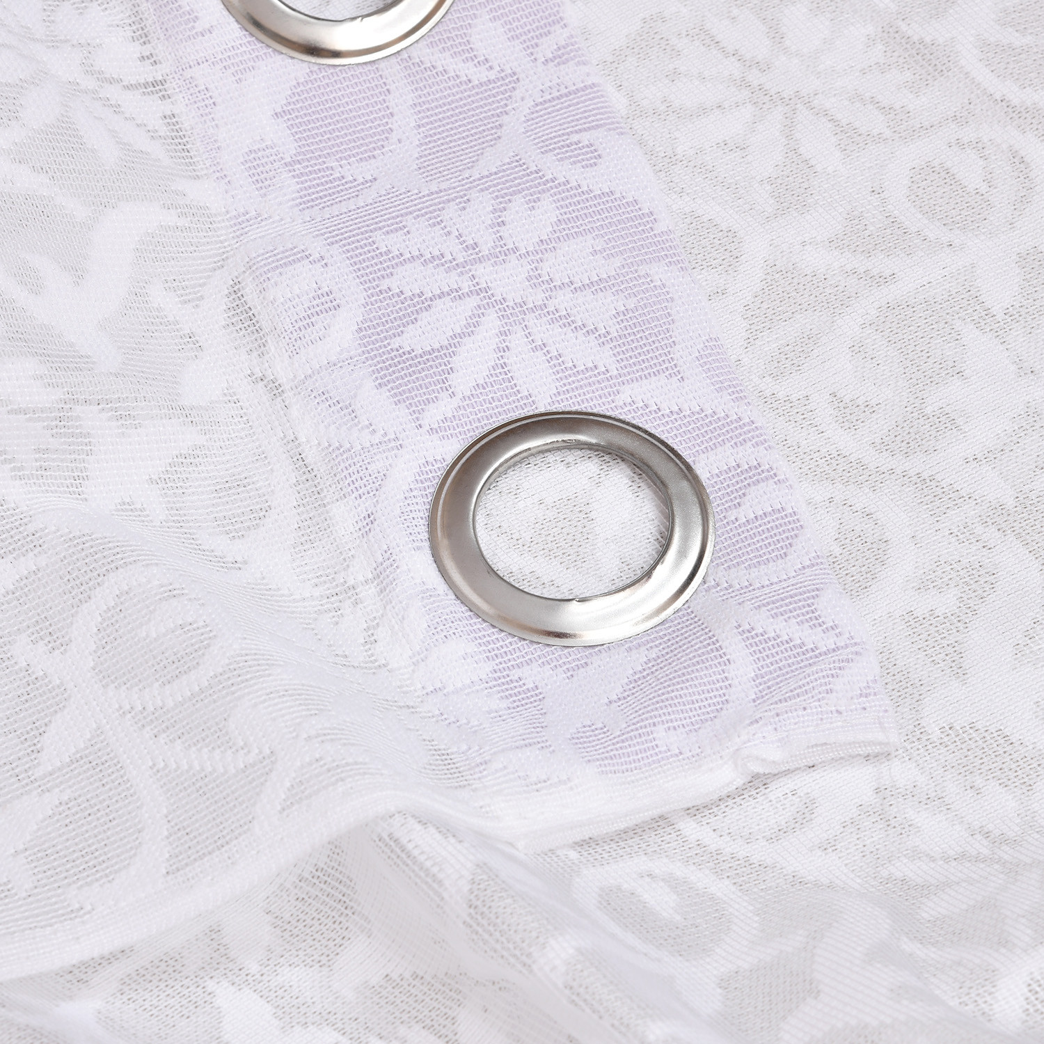 Kuber Industries Flower Design 7 Feet Door Curtain For Living Room, Bed Room, Kids Room With 8 Eyelet (White) 54KM3939