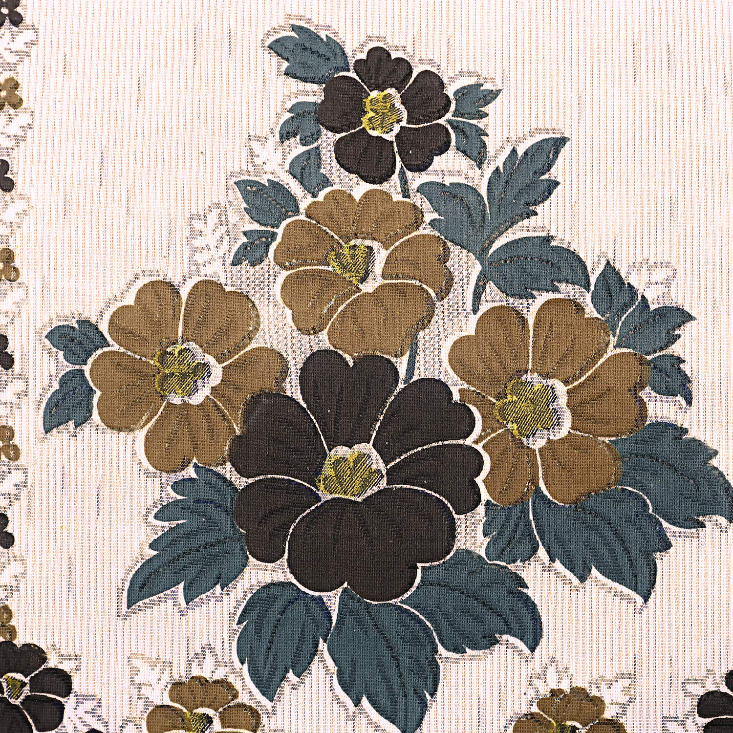 Kuber Industries Flower Design Cotton 5 Seater Sofa Cover With 6 Pieces Arms cover And 1 Center Table Cover Use Both Side, Living Room, Drawing Room, Bedroom, Guest Room (Set Of17, Cream & Brown)-KUBMRT12035
