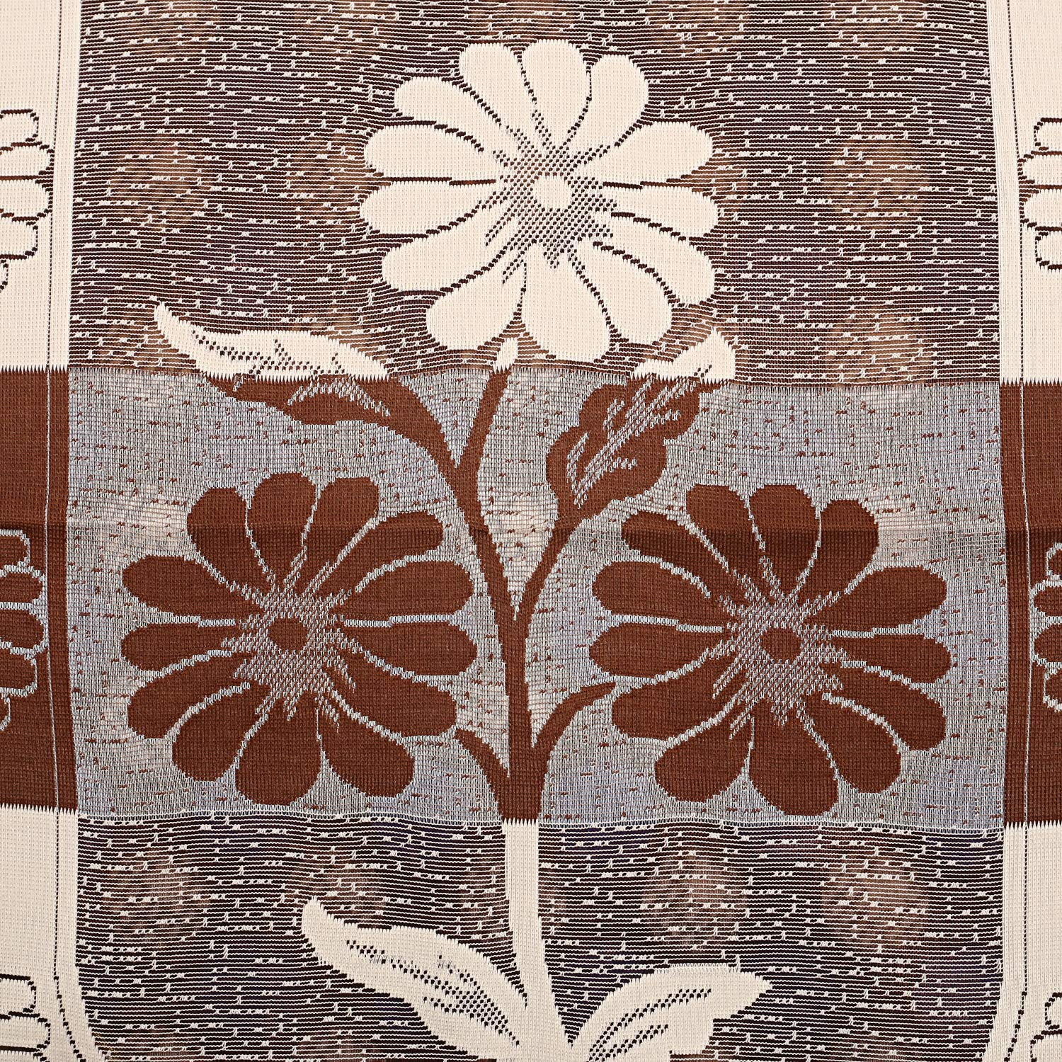 Kuber Industries Flower Design Cotton 5 Seater Sofa Cover With 6 Pieces Arms cover Use Both Side, Living Room, Drawing Room, Bedroom, Guest Room (Set Of16, Brown)-KUBMRT11963