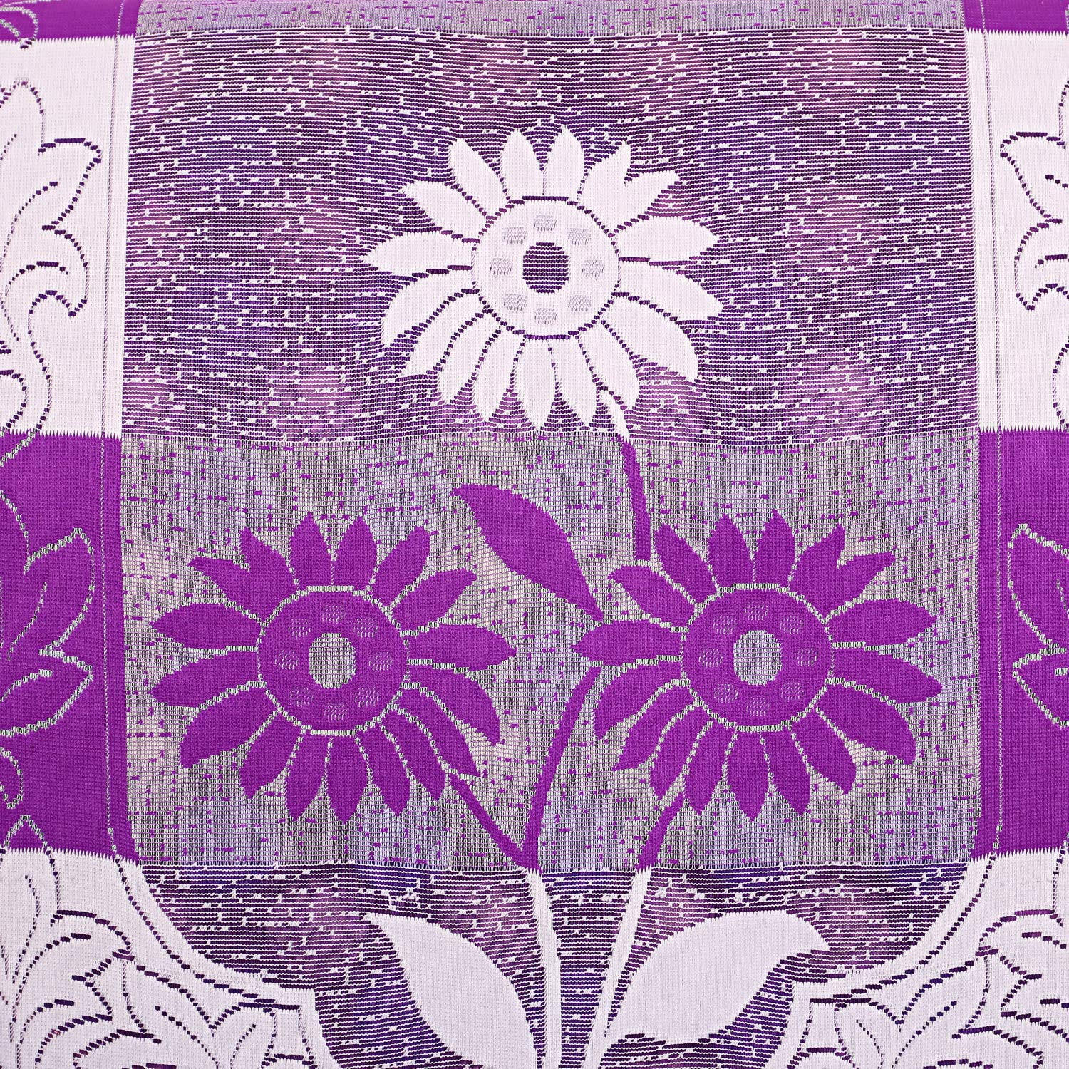 Kuber Industries Flower Design Cotton 5 Seater Sofa Cover With 6 Pieces Arms cover Use Both Side, Living Room, Drawing Room, Bedroom, Guest Room (Set Of16, Purple)-KUBMRT11967