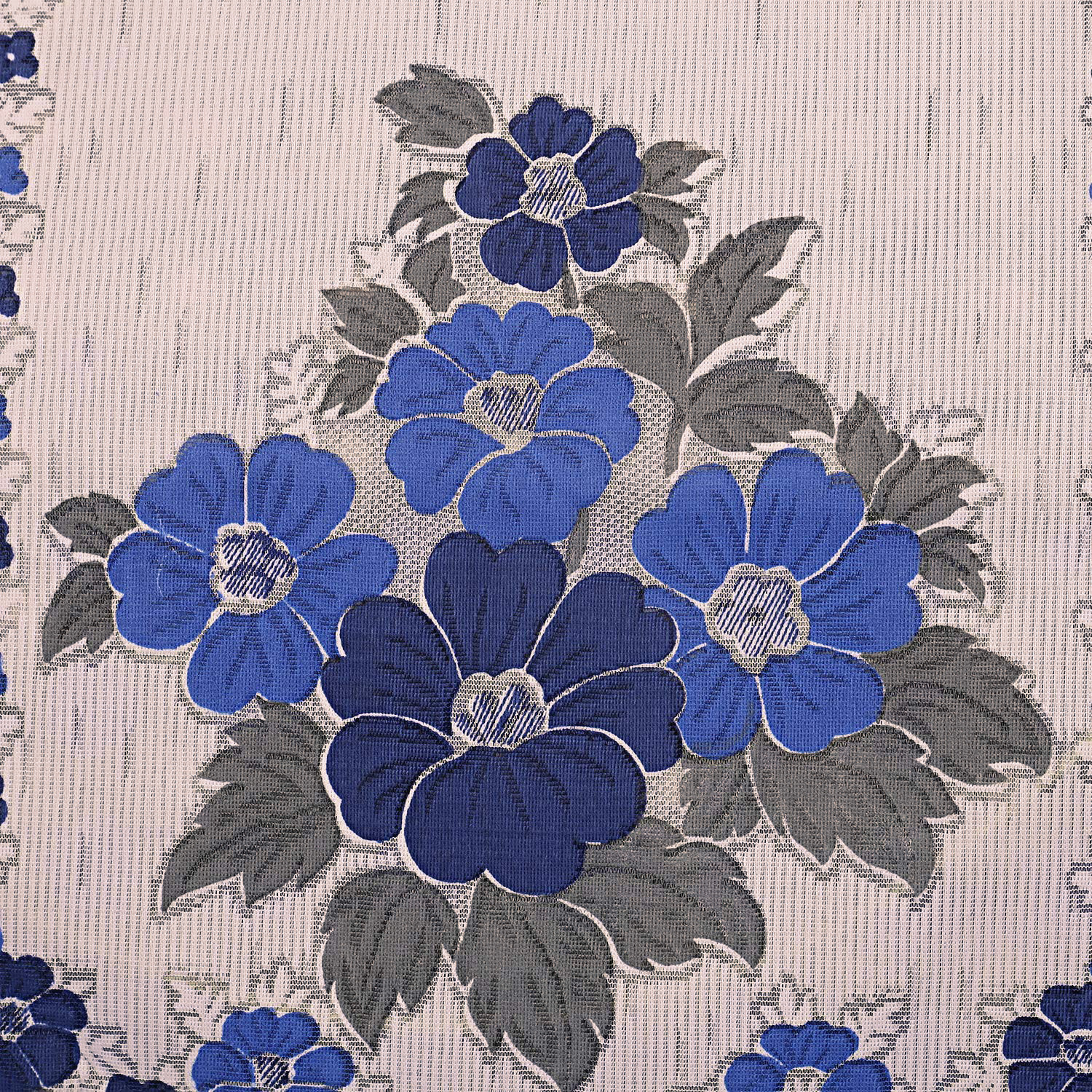 Kuber Industries Flower Design Cotton 5 Seater Sofa Cover With 6 Pieces Arms cover Use Both Side, Living Room, Drawing Room, Bedroom, Guest Room (Set Of16, Cream & Blue)-KUBMRT11977