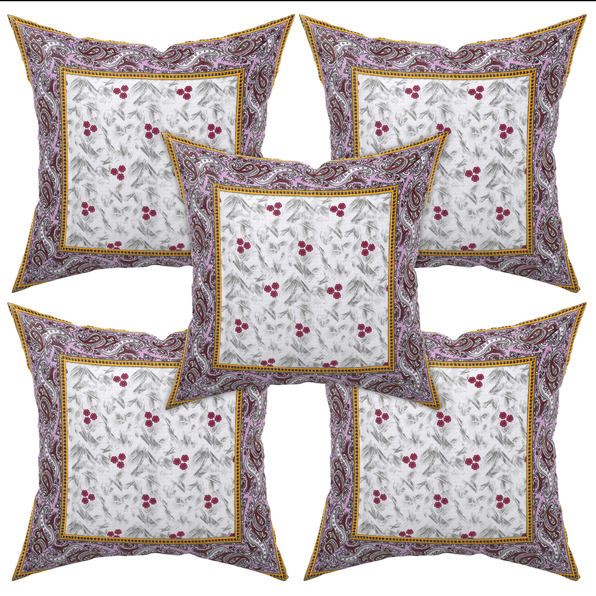 Kuber Industries Flower Design Cotton Abstract Decorative Throw Pillow/Cushion Covers 16