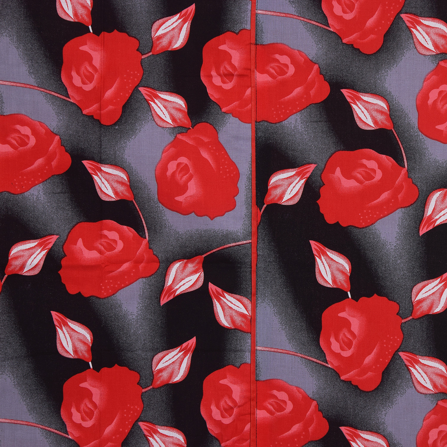 Kuber Industries Flower Design Cotton Diwan Set With 8 Pieces (Black)-HS_38_KUBMART21139