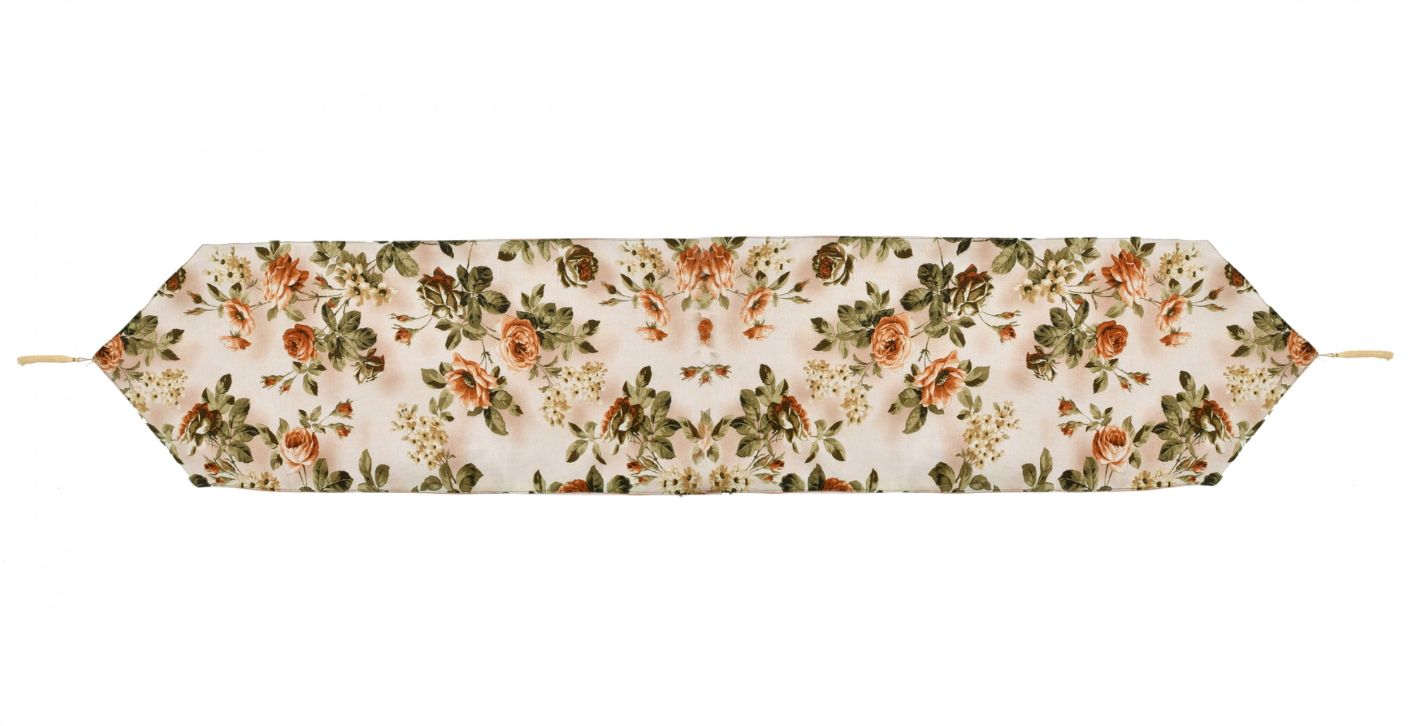 Kuber Industries Flower Design Cotton Table Runner for Family Dinners or Gatherings Indoor or Outdoor Parties  Everyday Use 16x68inch Orange