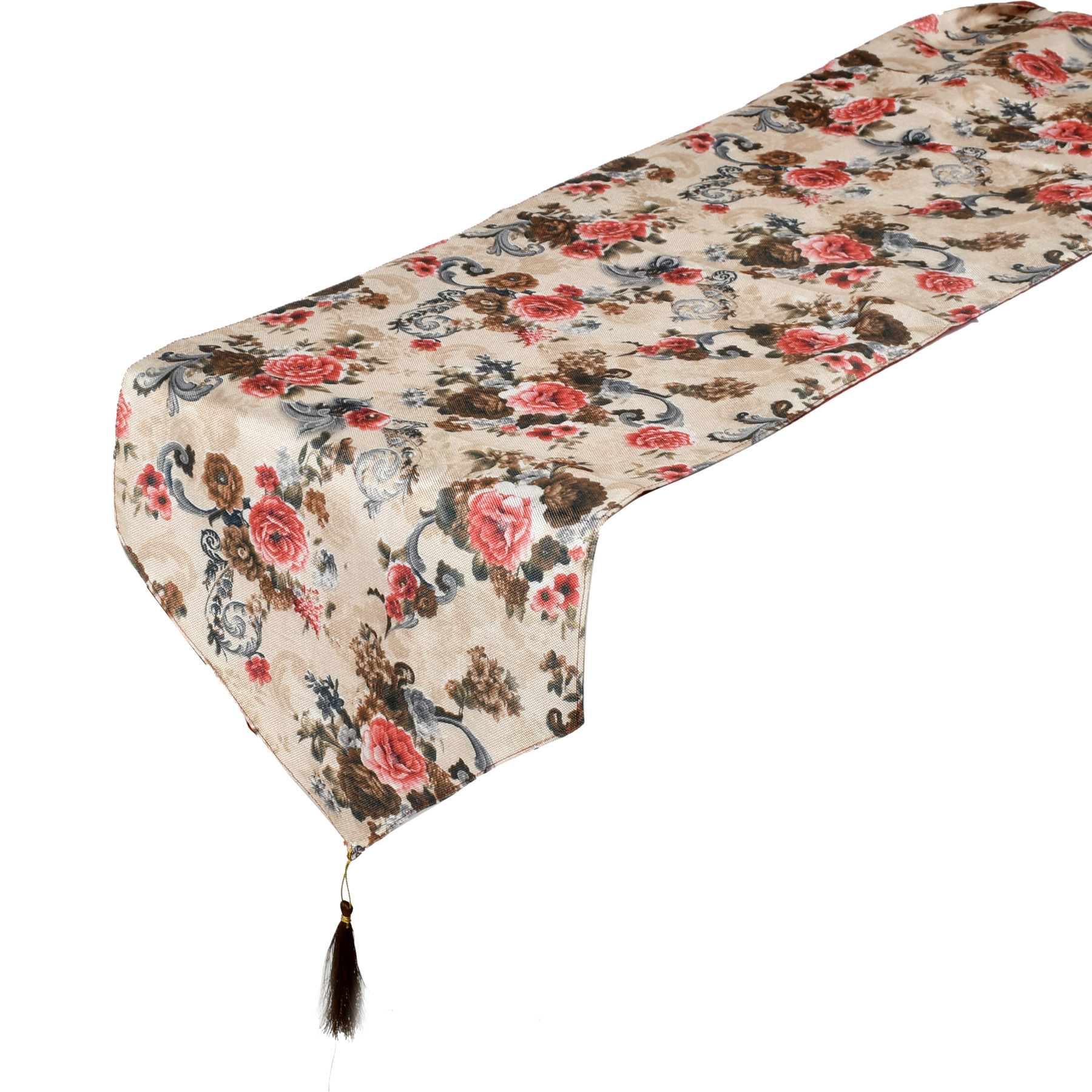 Kuber Industries Flower Design Cotton Table Runner for Family Dinners or Gatherings, Indoor or Outdoor Parties & Everyday Use, 16