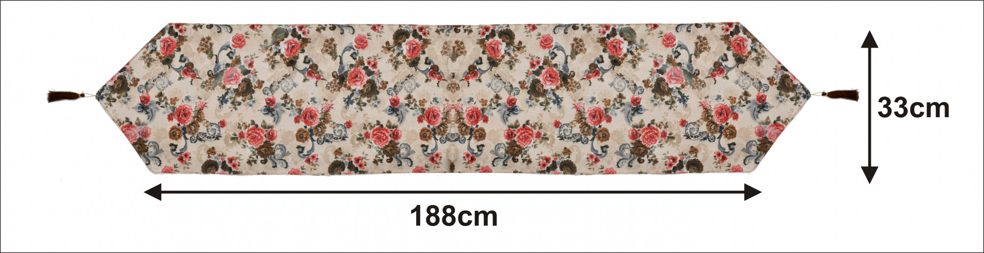Kuber Industries Flower Design Cotton Table Runner for Family Dinners or Gatherings, Indoor or Outdoor Parties & Everyday Use, 16