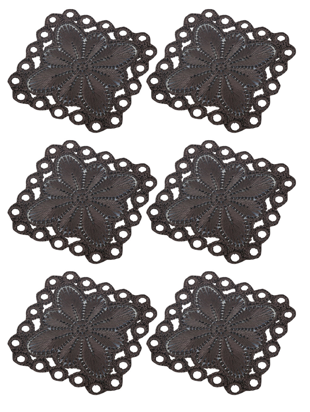 Kuber Industries Flower Design Handmade Square Cotton Coaster For Kinds of Mugs and Cups,(Brown)