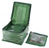 Kuber Industries Flower Design Laminated PVC Multipurpose Jewellery Organizer With 10 Tranasparent Pouches (Green)-HS43KUBMART25841