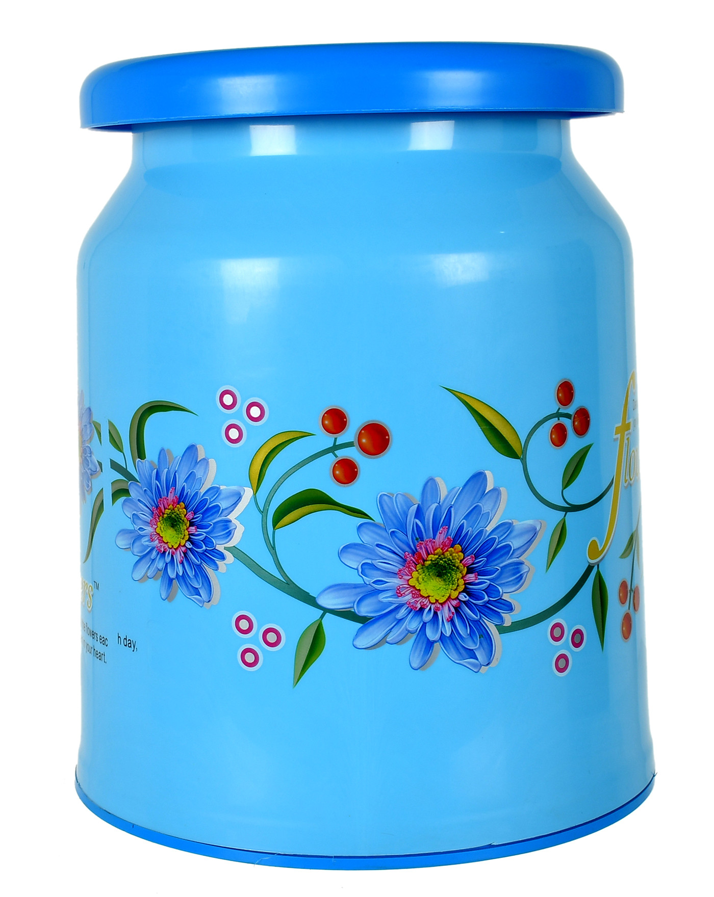 Kuber Industries Flower Design Portable, Ligthweight Plastic Sitting Stool For Indoor & Outdoor (Blue)