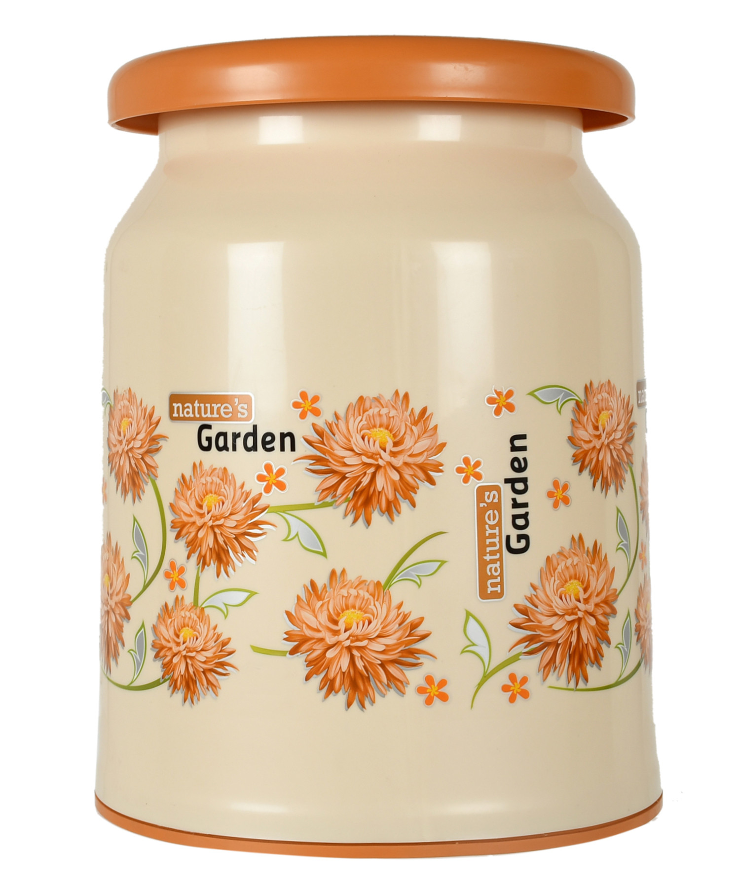 Kuber Industries Flower Design Portable, Ligthweight Plastic Sitting Stool For Indoor & Outdoor (Cream)