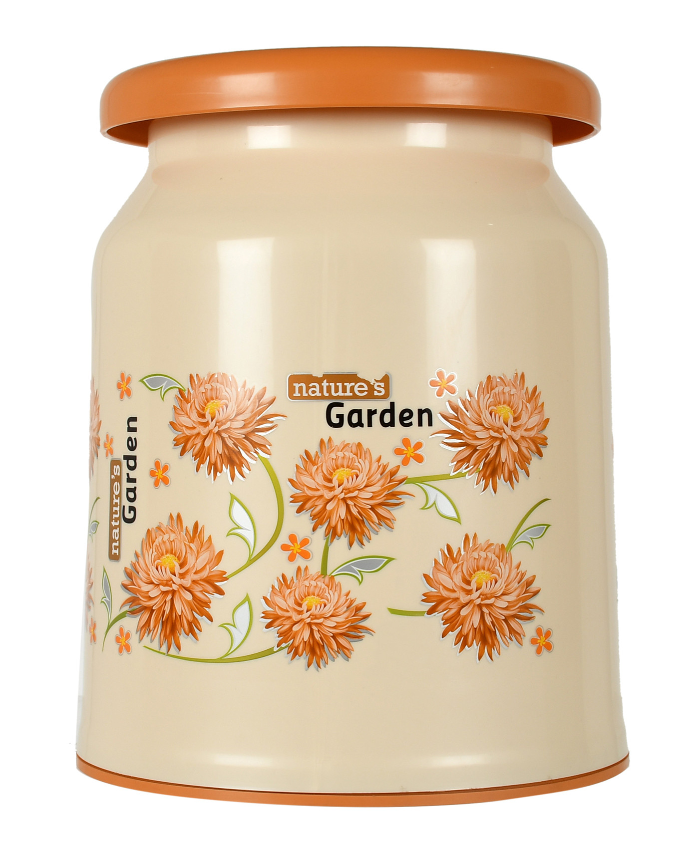 Kuber Industries Flower Design Portable, Ligthweight Plastic Sitting Stool For Indoor & Outdoor (Cream)