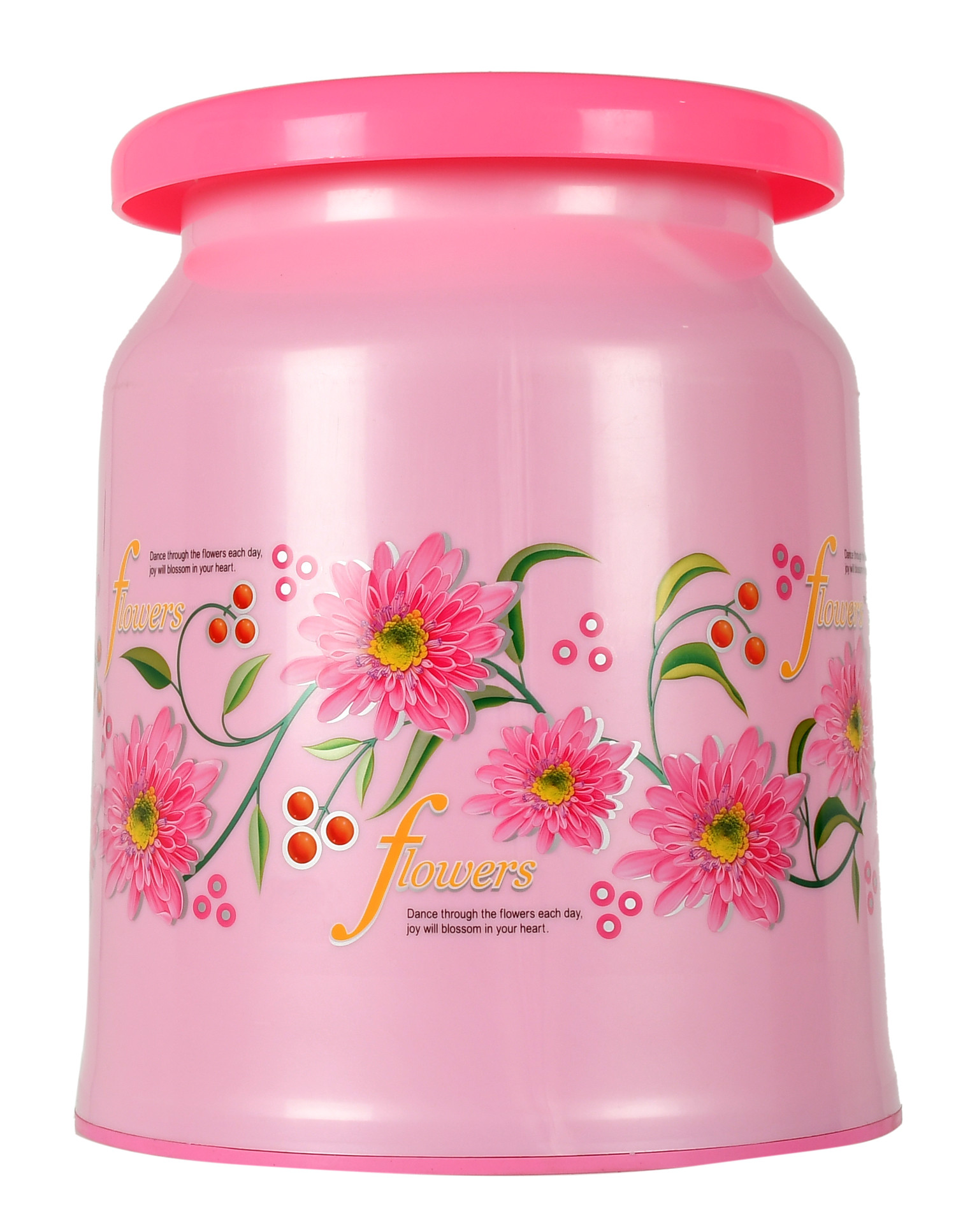 Kuber Industries Flower Design Portable, Ligthweight Plastic Sitting Stool For Indoor & Outdoor (Pink)