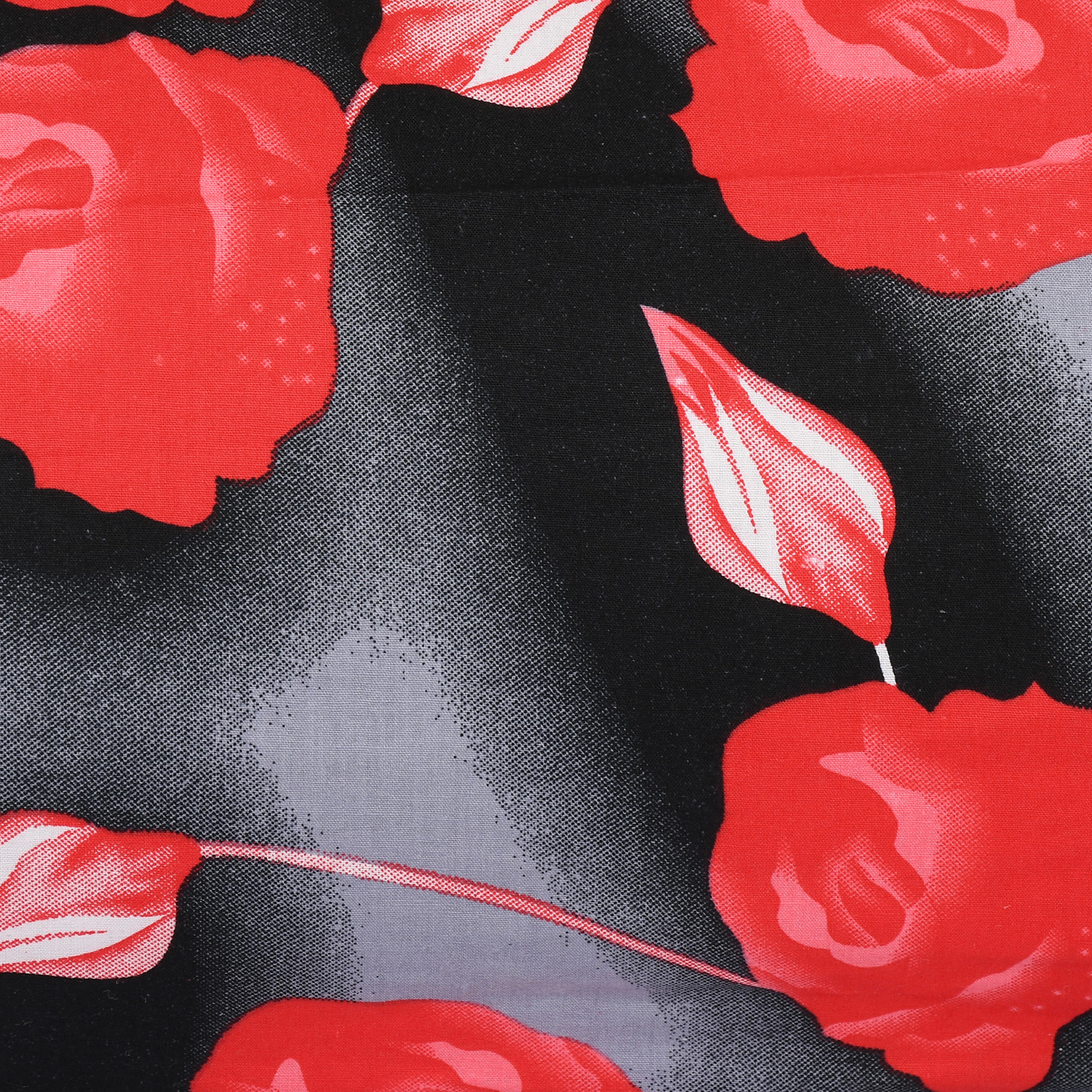 Kuber Industries Flower Design Premium Cotton Bolster Covers, 16 x 30 inch,(Black)
