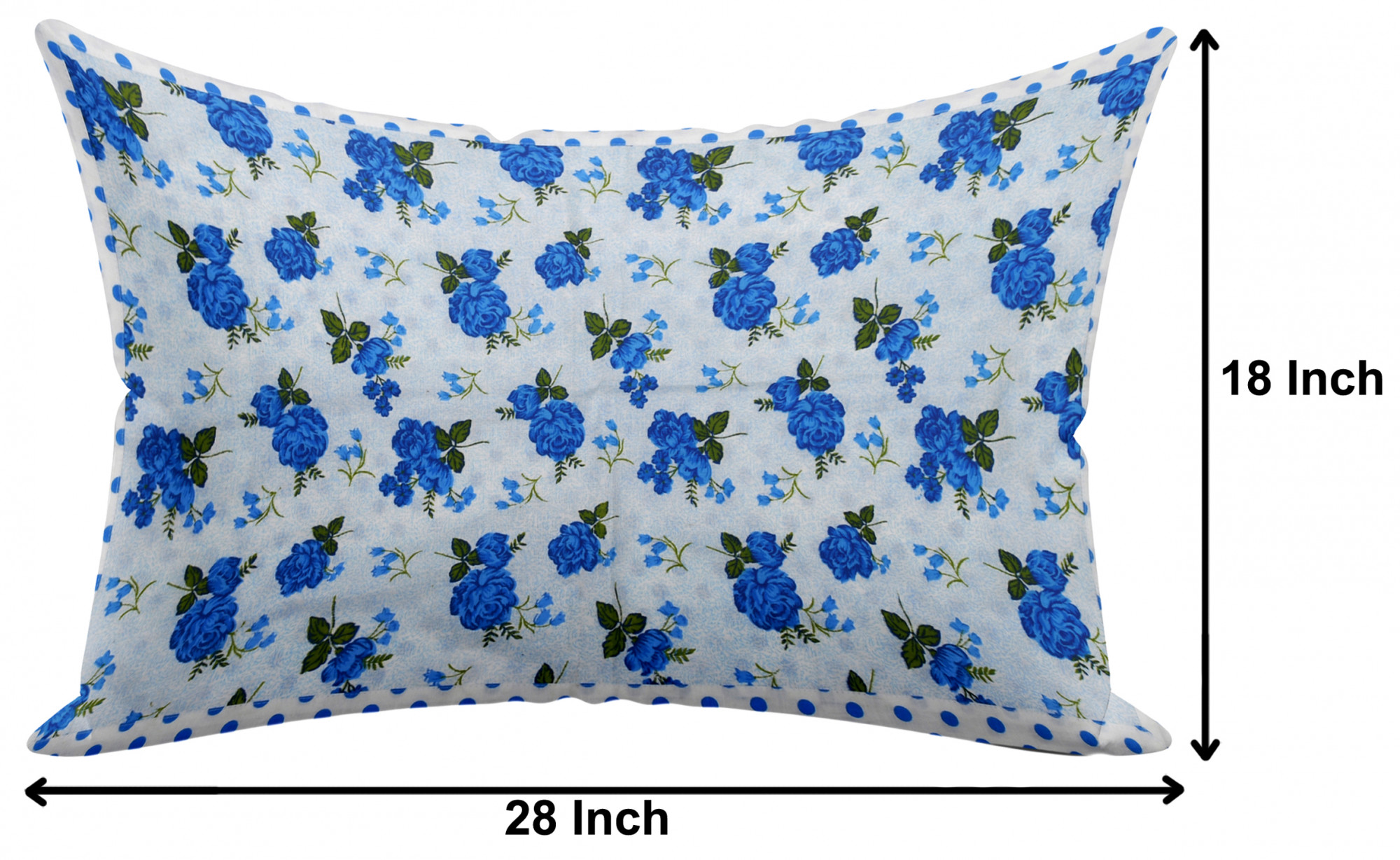 Kuber Industries Flower Design Premium Cotton Pillow Covers, 18 x 28 inch,(Blue)