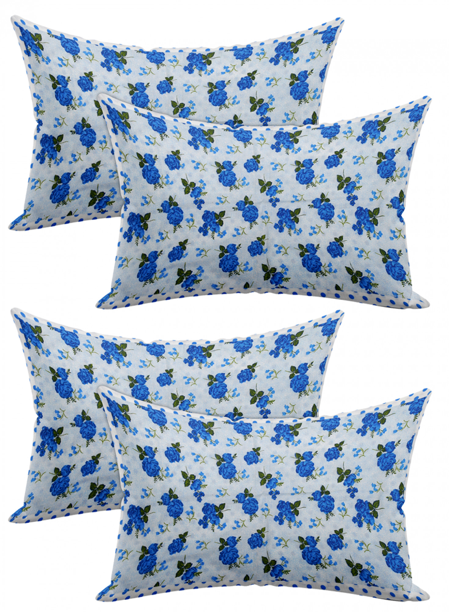 Kuber Industries Flower Design Premium Cotton Pillow Covers, 18 x 28 inch,(Blue)