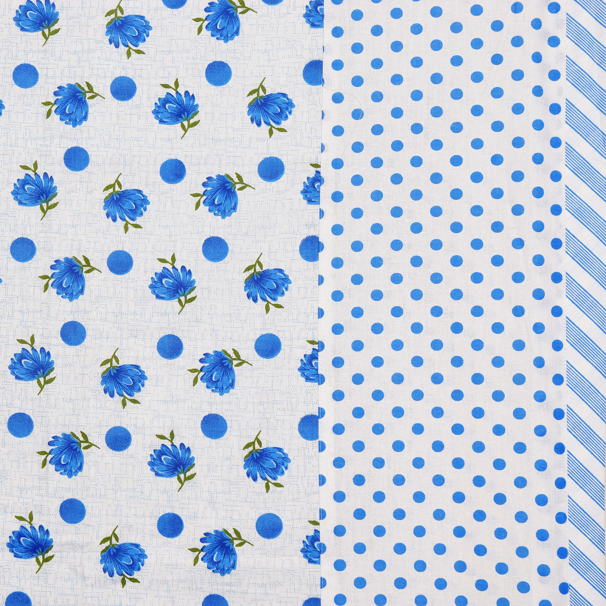 Kuber Industries Flower Design Pure Cotton Soft Light Weight  All Season Single Bed Top  Sheet, Summer Quilt, Cotton Blanket,Dohar, Chadar (Blue)-HS_38_KUBMART21117