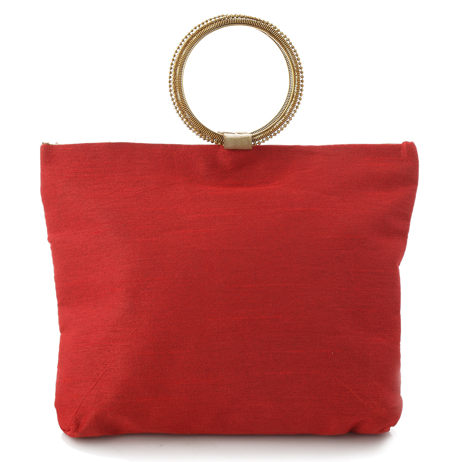 Kuber Industries Flower Design Silk Clutch Ladies Handbag (Red) -CTKTC39133