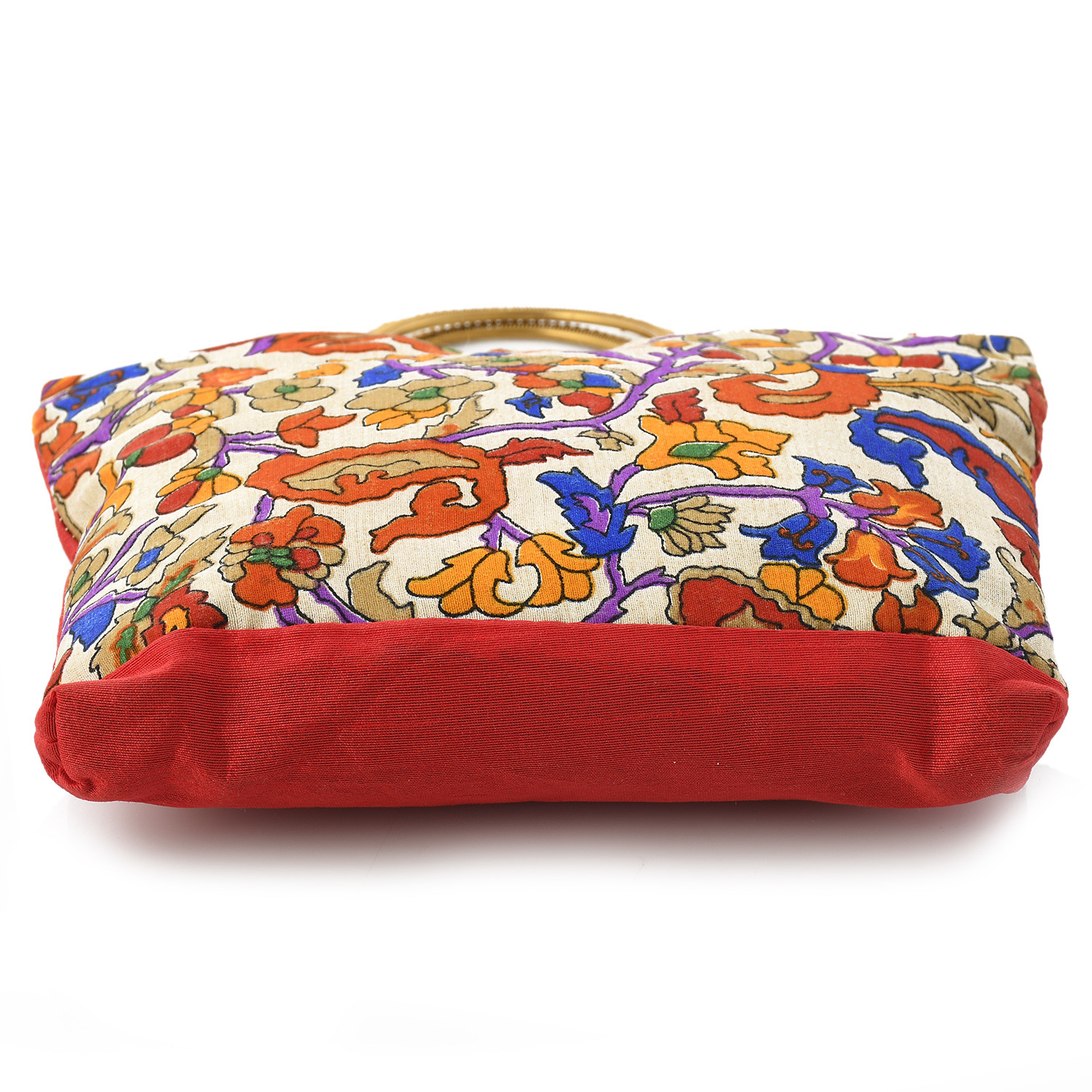 Kuber Industries Flower Design Silk Clutch Ladies Handbag (Red) -CTKTC39133