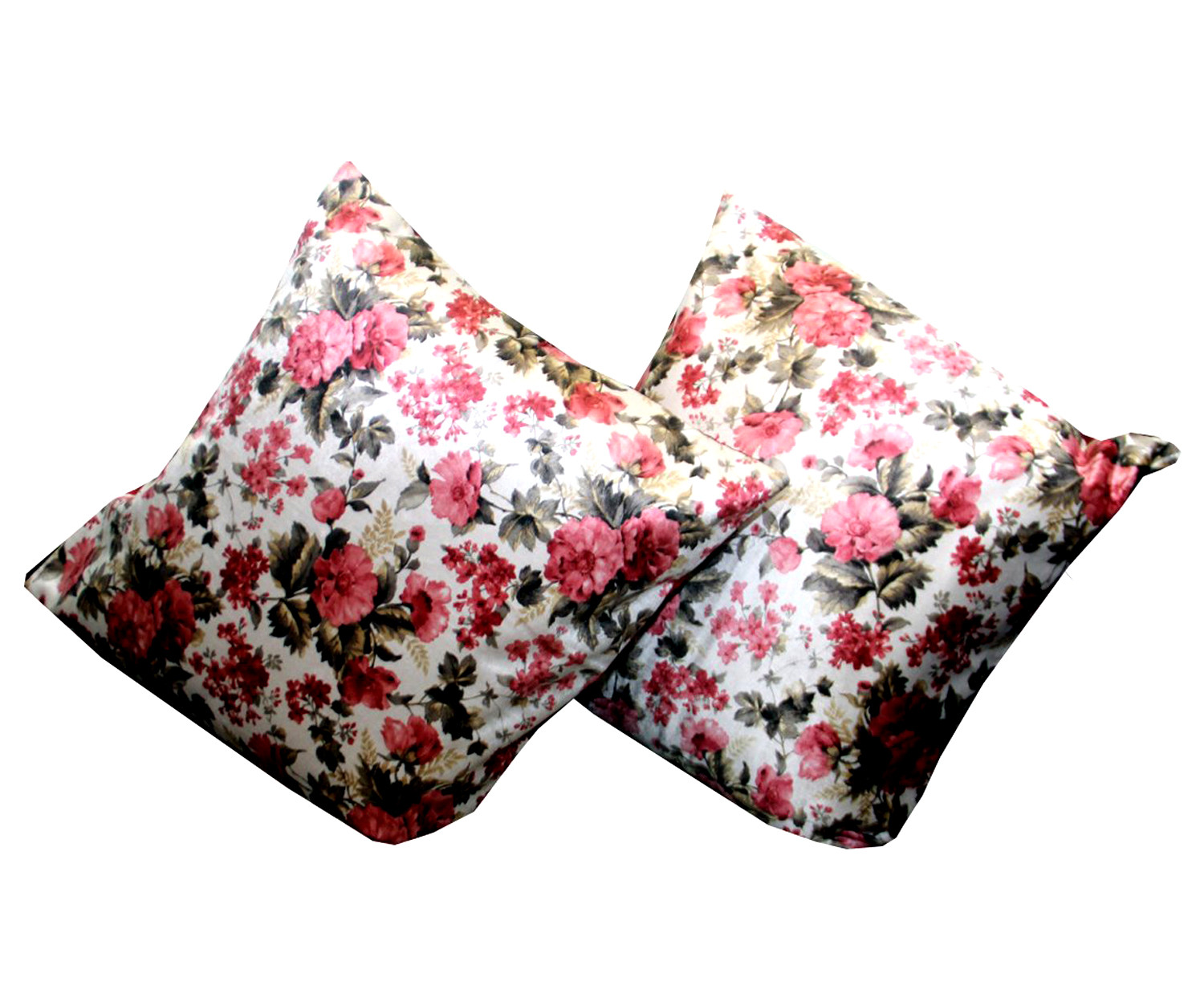 Kuber Industries Flower Design Velvet Soft Decorative Square Throw Pillow Cover Cushion Covers Pillow case, Home Decor Decorations for Sofa Couch Bed Chair 16x16 Inch-(Cream)