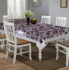 Kuber Industries Flower Design Waterproof Dining Table Cover|Tabletop for Home Decoration With Cream Lace Border, 60X90 inch (Cream)