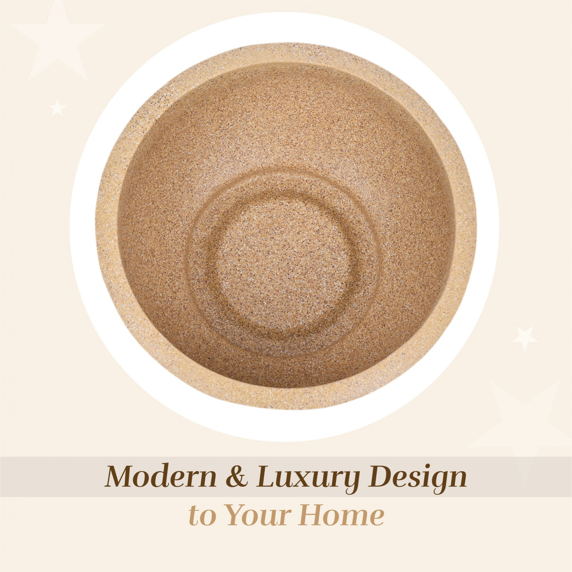 Kuber Industries Flower Pot  18 Inch Lightweight Polymers Indoor-Outdoor Plant Pots  Flower Pot Gamla for Home-Lawns  Garden Dcor  Flower Pot for Office  Marble Lotus  Sand