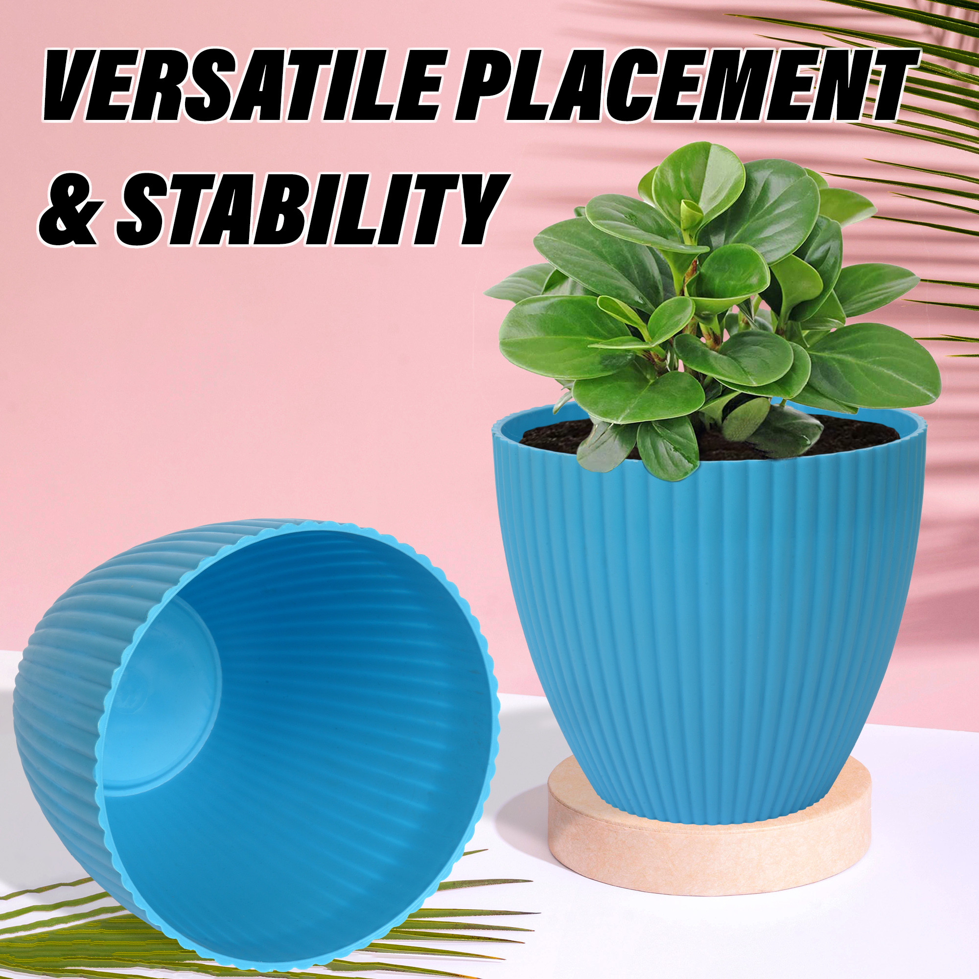 Kuber Industries Flower Pot | Flower Planter Pots for Indoor | Flower Pots for Outdoor | Pot for Garden & Balcony Flowering | Flower Plants Pot | Mega Flower Pot | 6 Inch | Pack of 2 | Multi