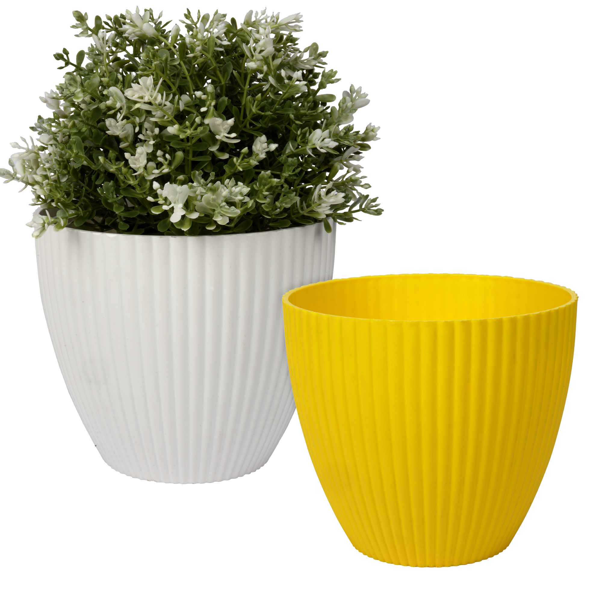 Kuber Industries Flower Pot | Flower Planter Pots for Indoor | Flower Pots for Outdoor | Pot for Garden & Balcony Flowering | Flower Plants Pot | Mega Flower Pot | 6 Inch | Pack of 2 | Multi