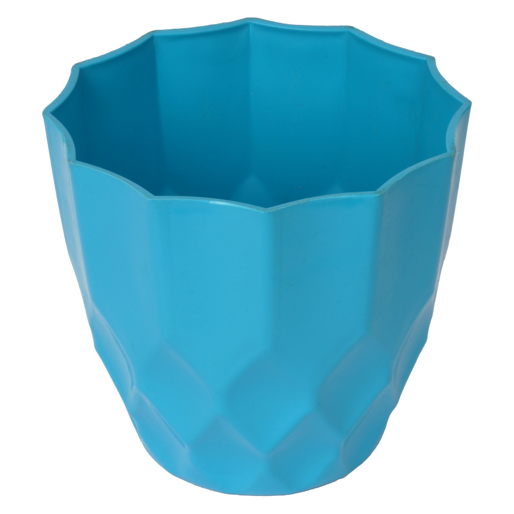 Kuber Industries Flower Pot | Flower Planter Pots for Indoor | Flower Pots for Outdoor | Pot for Garden &amp; Balcony Flowering | Flower Plants Pot | Barfi Flower Pot | 6 Inch | Blue
