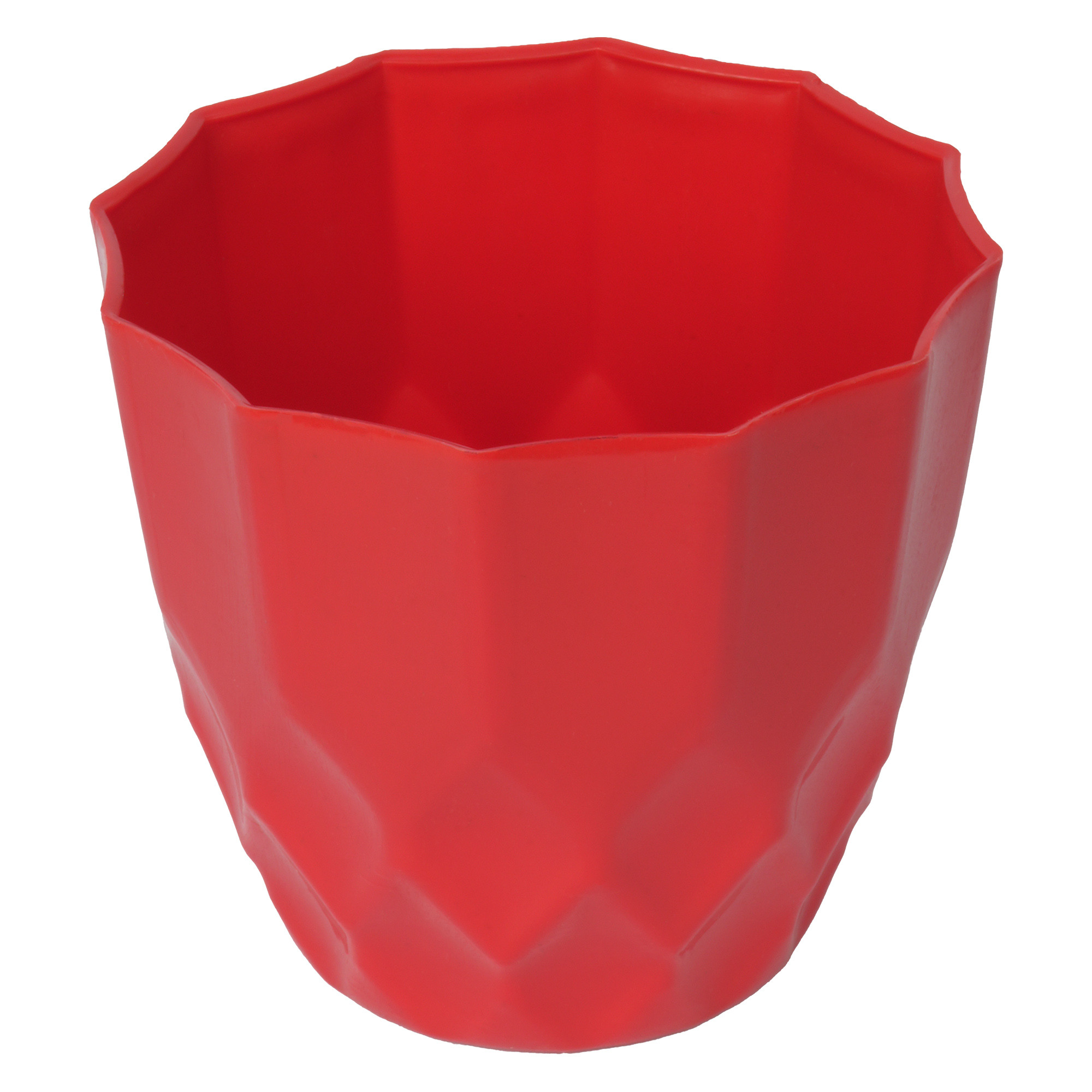 Kuber Industries Flower Pot | Flower Planter Pots for Indoor | Flower Pots for Outdoor | Pot for Garden & Balcony Flowering | Flower Plants Pot | Barfi Flower Pot | 6 Inch | Red