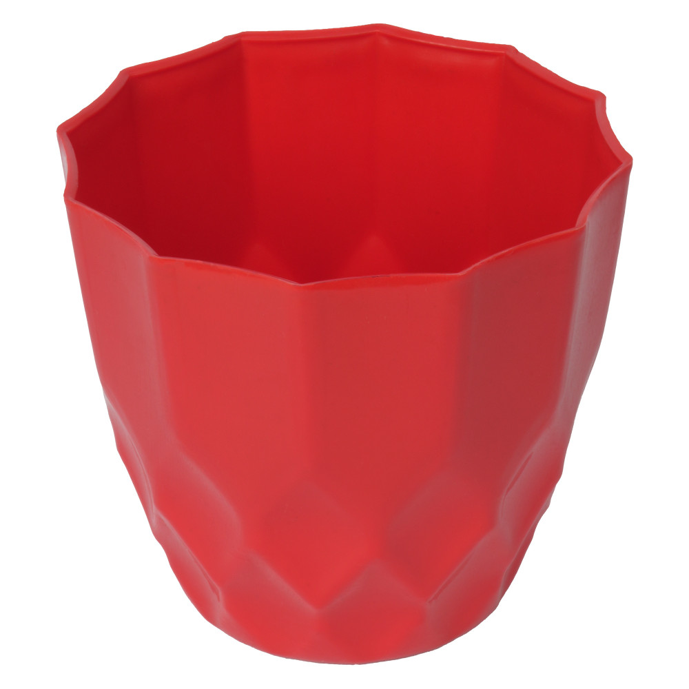 Kuber Industries Flower Pot | Flower Planter Pots for Indoor | Flower Pots for Outdoor | Pot for Garden &amp; Balcony Flowering | Flower Plants Pot | Barfi Flower Pot | 6 Inch | Red