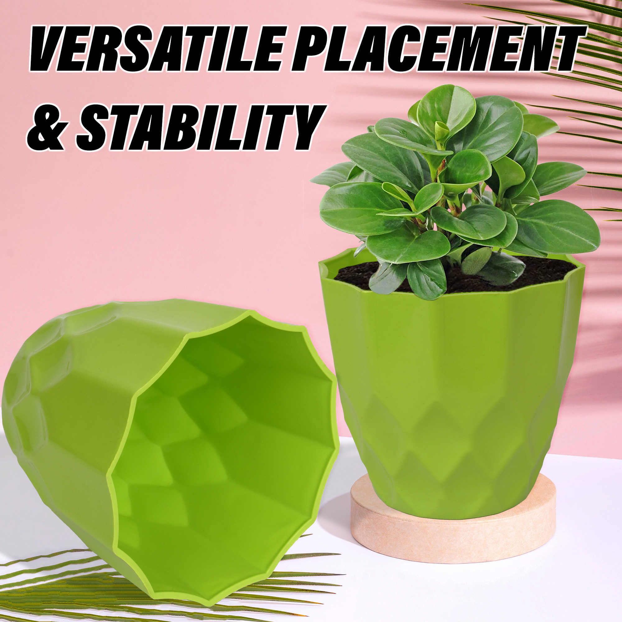 Kuber Industries Flower Pot | Flower Planter Pots for Indoor | Flower Pots for Outdoor | Pot for Garden & Balcony Flowering | Flower Plants Pot | Barfi Flower Pot | 6 Inch | Pack of 6 | Multi