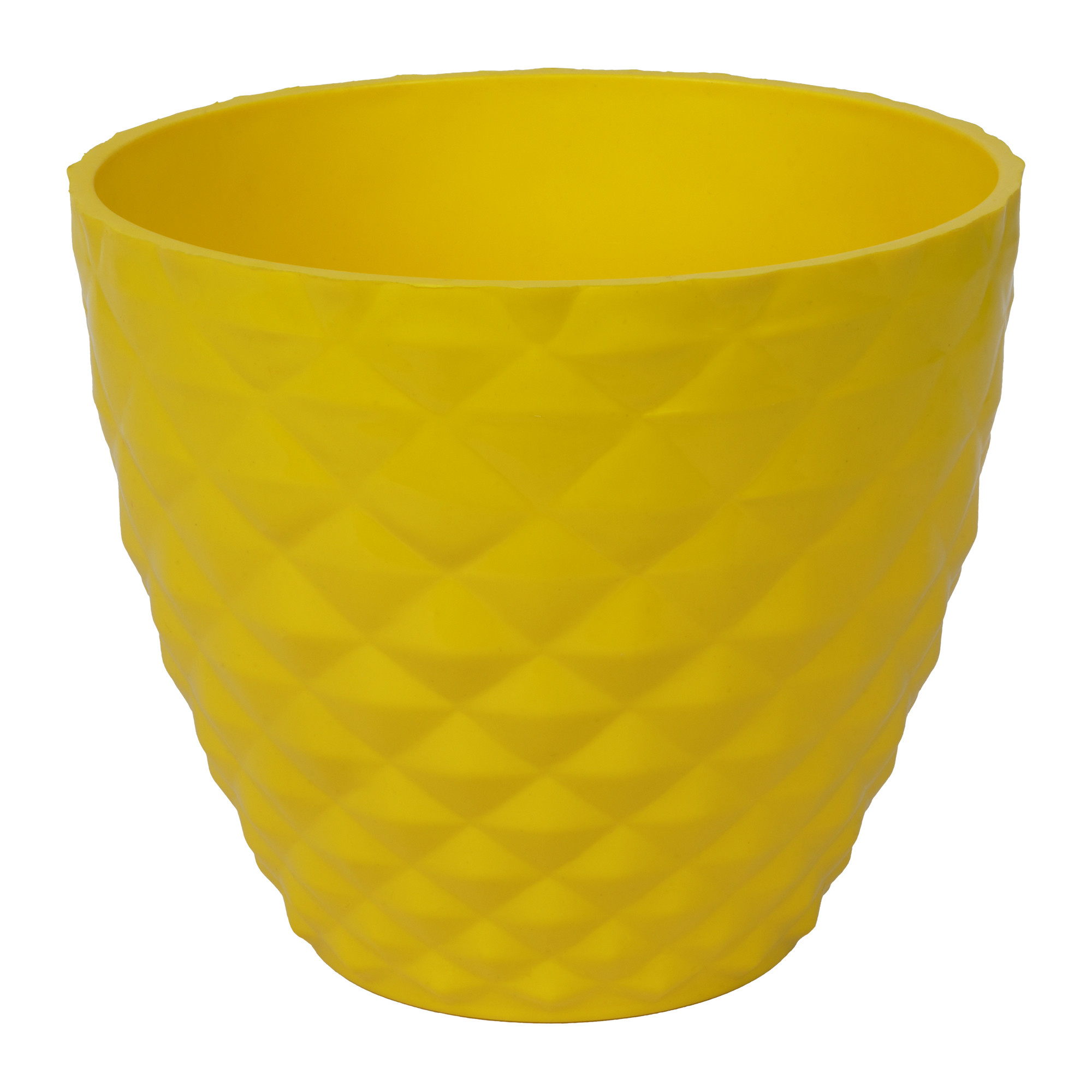 Kuber Industries Flower Pot | Flower Planter Pots for Indoor | Flower Pots for Outdoor | Pot for Garden & Balcony Flowering | Flower Plants Pot | Diamond Flower Pot | 6 Inch | Yellow