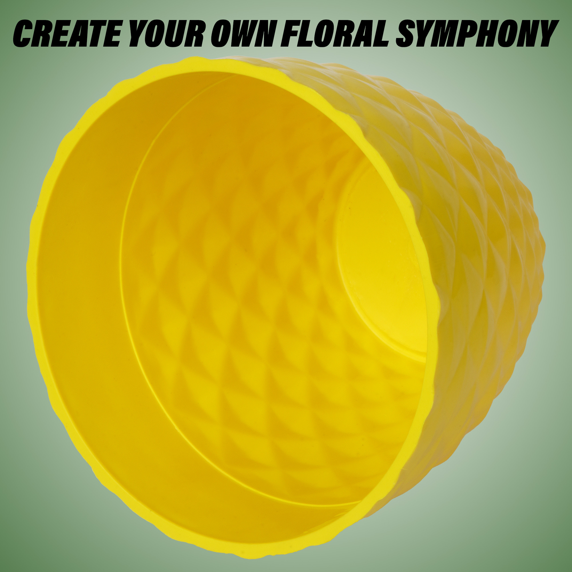 Kuber Industries Flower Pot | Flower Planter Pots for Indoor | Flower Pots for Outdoor | Pot for Garden & Balcony Flowering | Flower Plants Pot | Diamond Flower Pot | 6 Inch | Yellow