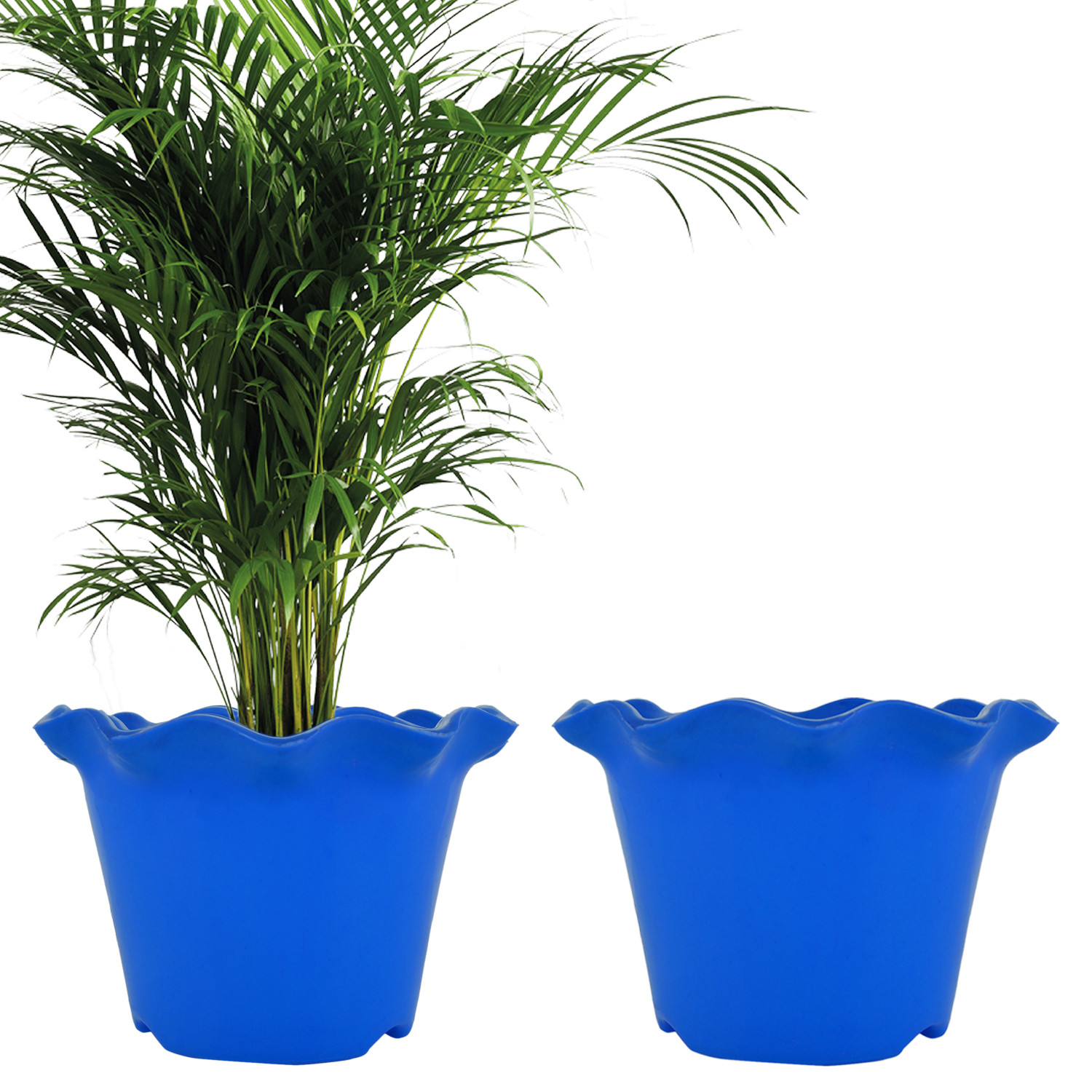 Kuber Industries Flower Pot | Flower Planter Pots for Indoor | Flower Pots for Outdoor | Pot for Garden & Balcony Flowering | Flower Plants Pot | Blossom Flower Pot | 8 Inch | Blue