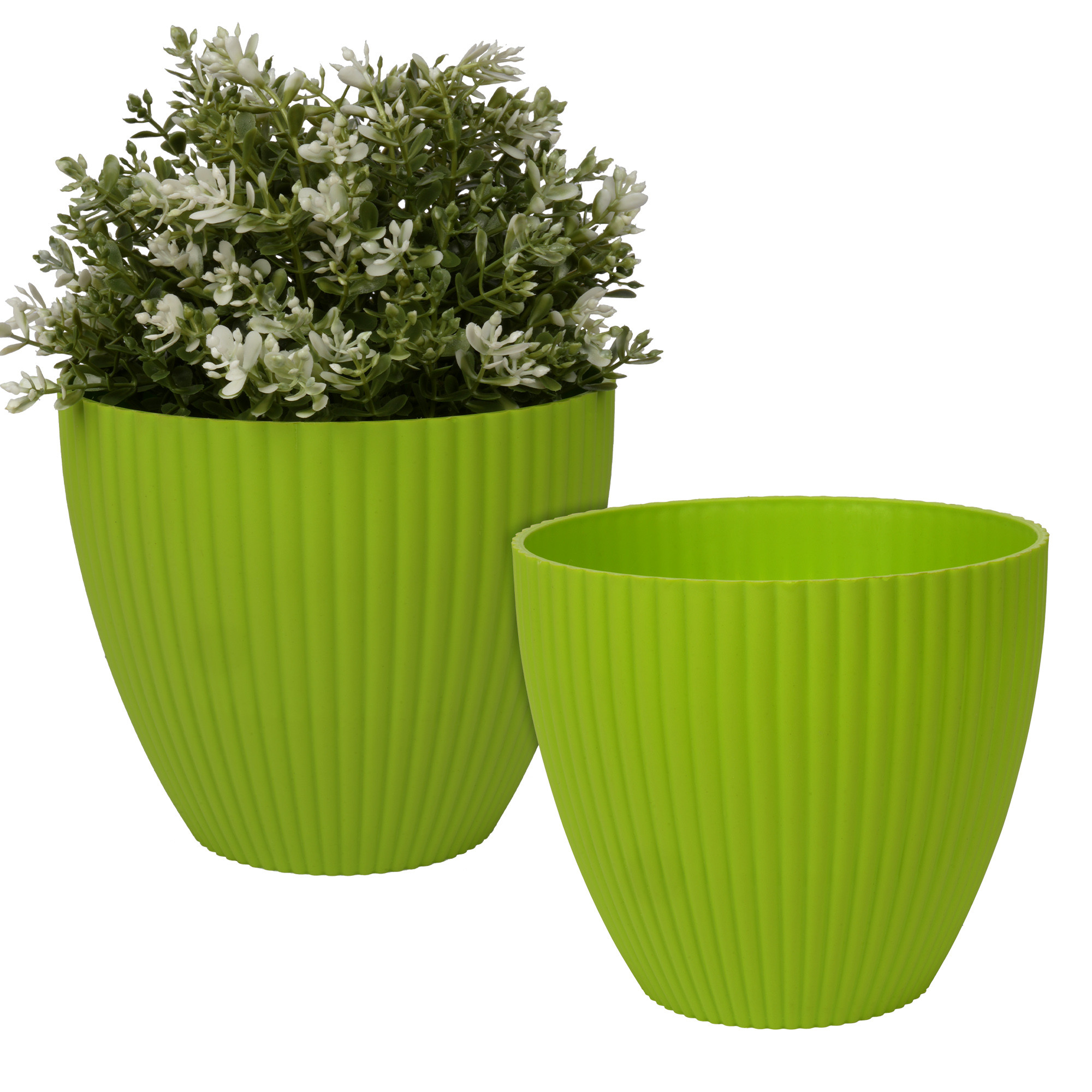 Kuber Industries Flower Pot | Flower Planter Pots for Indoor | Flower Pots for Outdoor | Pot for Garden & Balcony Flowering | Flower Plants Pot | Mega Flower Pot | 6 Inch |Green