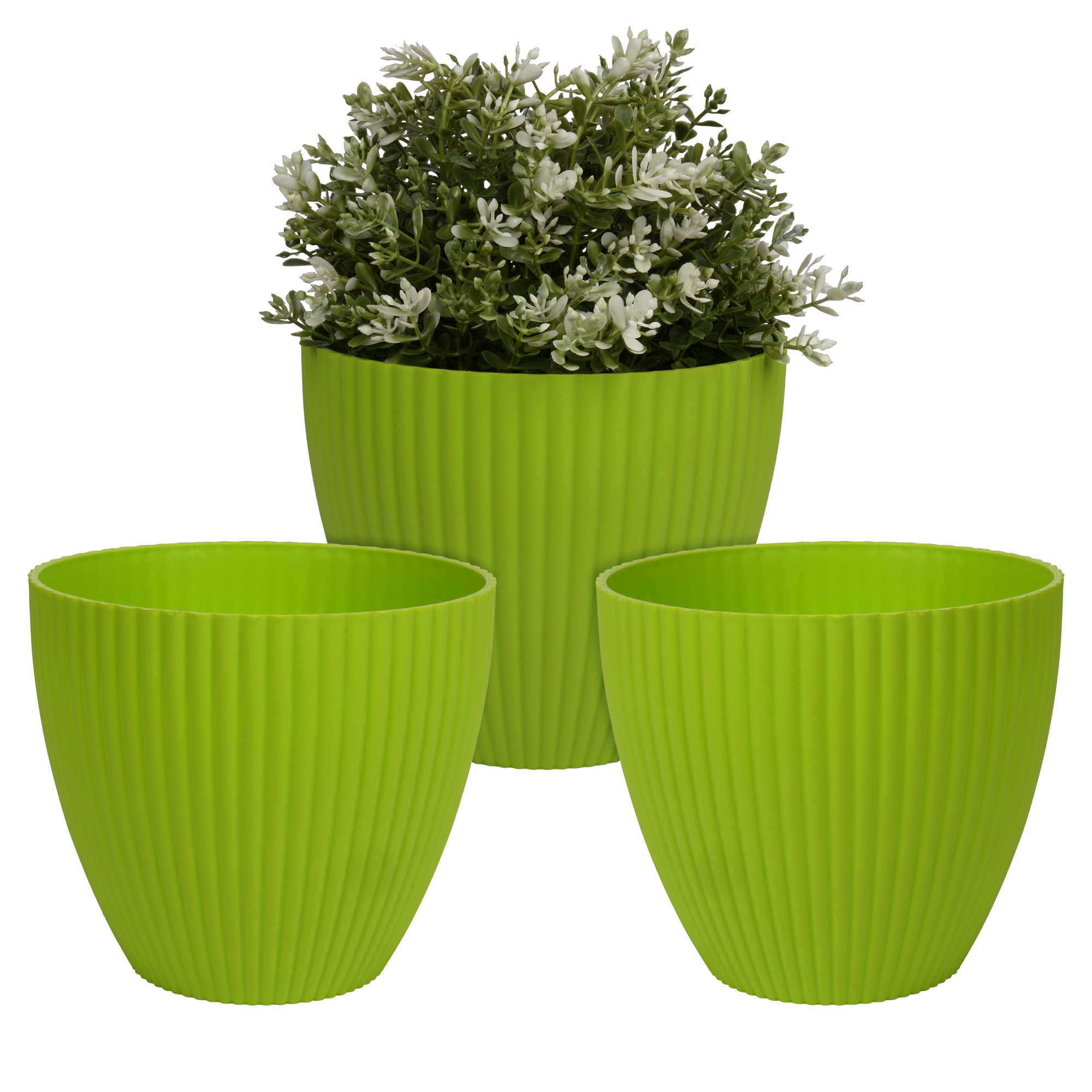 Kuber Industries Flower Pot | Flower Planter Pots for Indoor | Flower Pots for Outdoor | Pot for Garden & Balcony Flowering | Flower Plants Pot | Mega Flower Pot | 6 Inch |Green