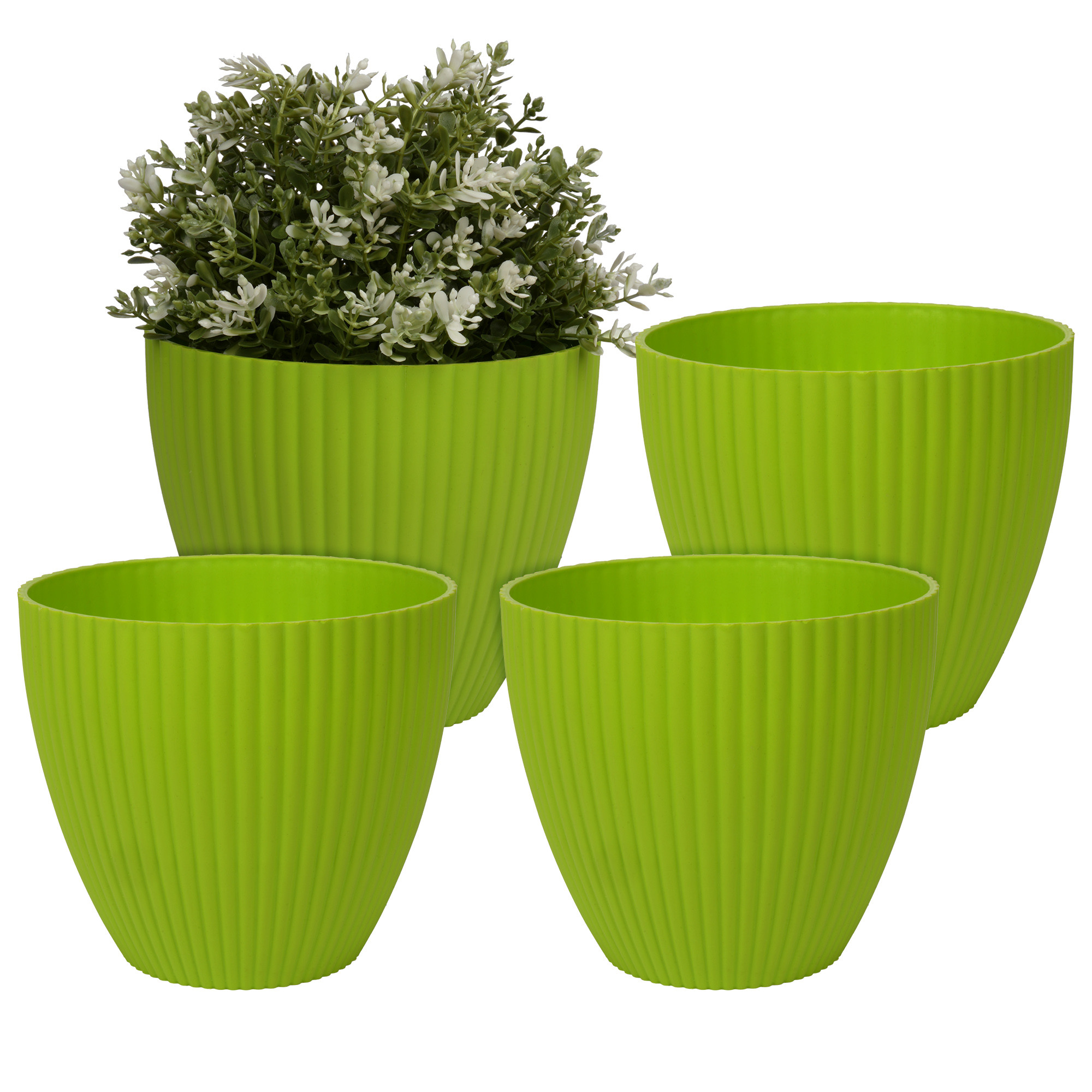 Kuber Industries Flower Pot | Flower Planter Pots for Indoor | Flower Pots for Outdoor | Pot for Garden & Balcony Flowering | Flower Plants Pot | Mega Flower Pot | 6 Inch |Green