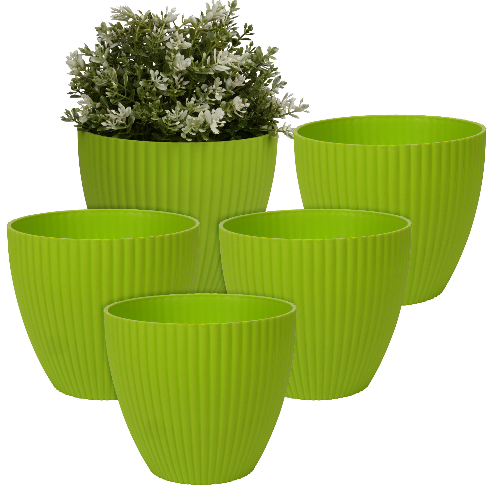 Kuber Industries Flower Pot | Flower Planter Pots for Indoor | Flower Pots for Outdoor | Pot for Garden & Balcony Flowering | Flower Plants Pot | Mega Flower Pot | 6 Inch |Green