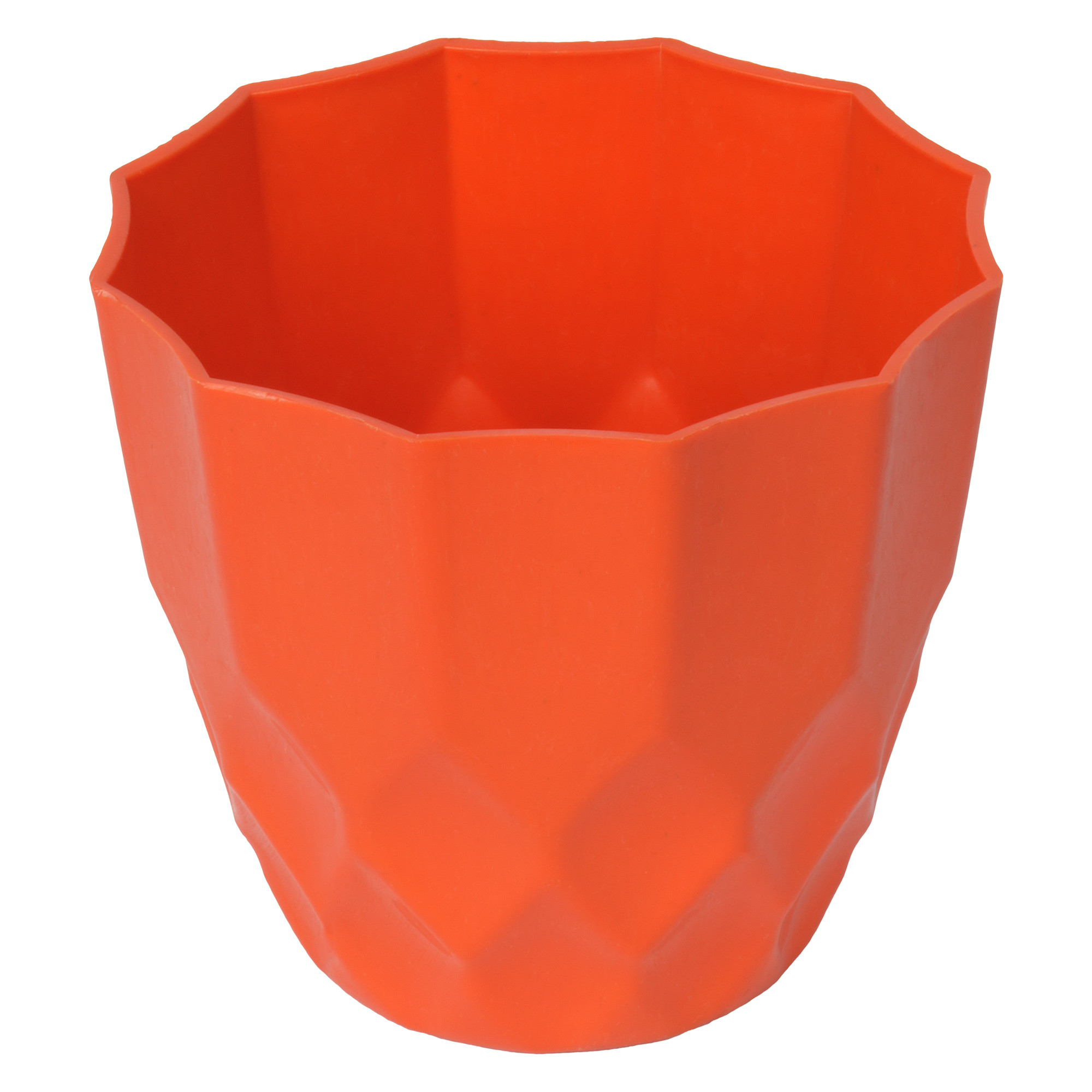 Kuber Industries Flower Pot | Flower Planter Pots for Indoor | Flower Pots for Outdoor | Pot for Garden & Balcony Flowering | Flower Plants Pot | Barfi Flower Pot | 6 Inch| Orange