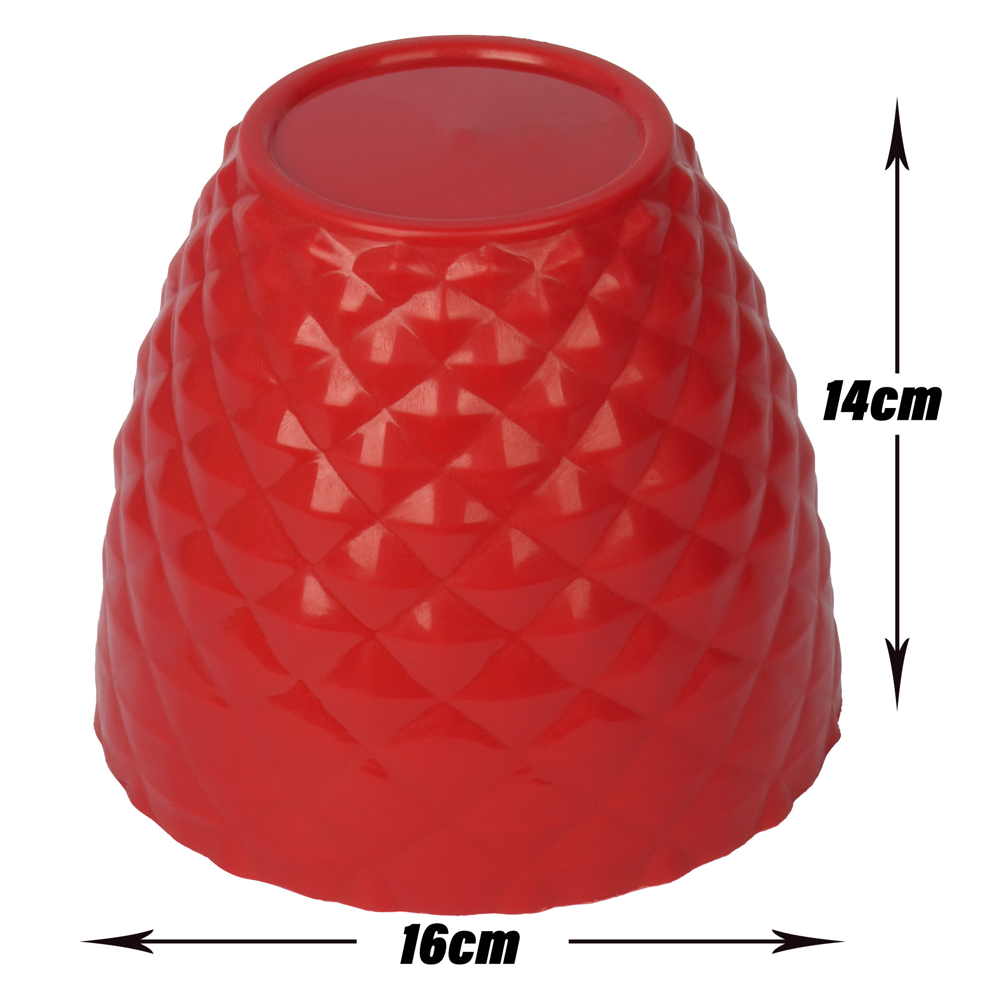 Kuber Industries Flower Pot | Flower Planter Pots for Indoor | Flower Pots for Outdoor | Pot for Garden & Balcony Flowering | Flower Plants Pot | Diamond Flower Pot | 6 Inch |Red