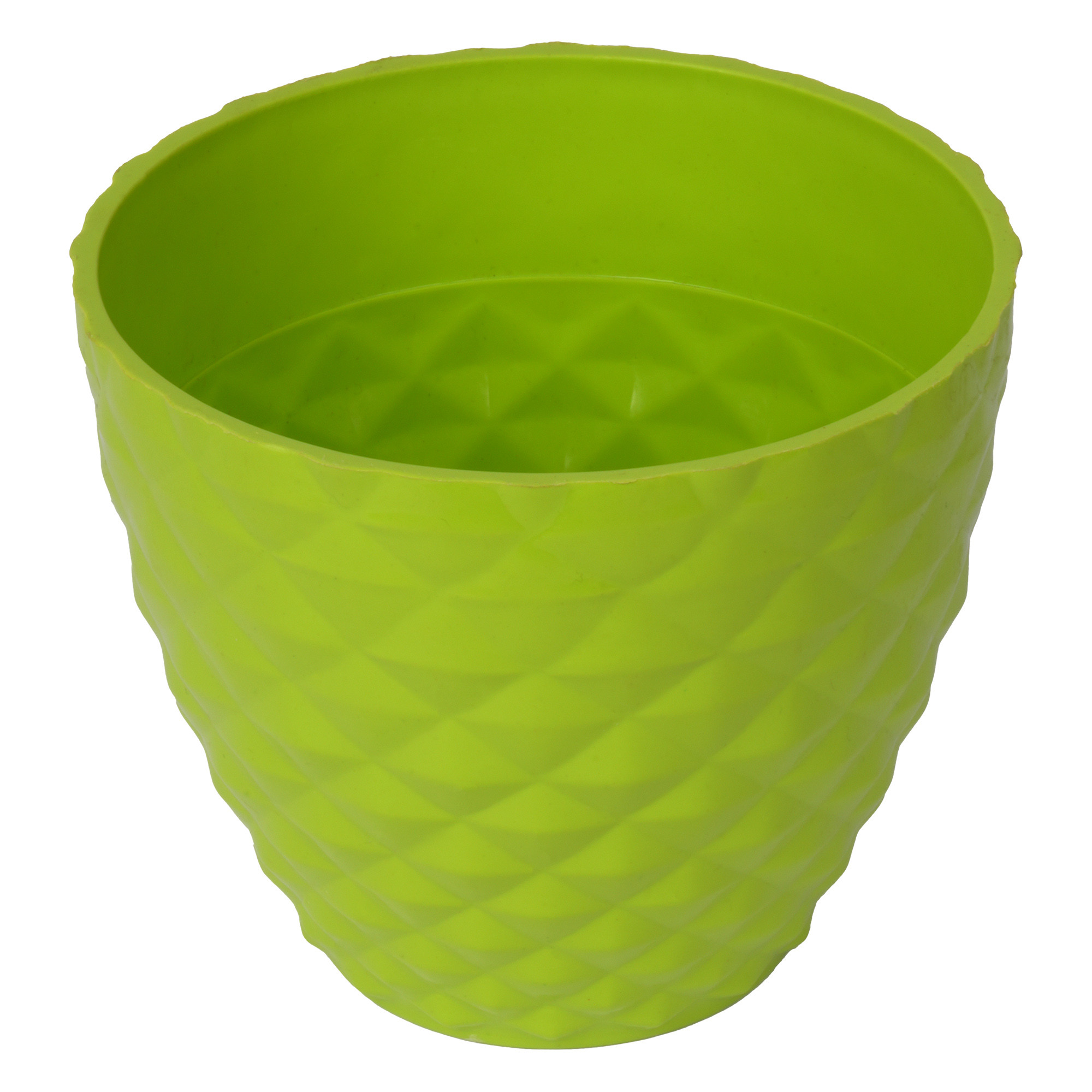 Kuber Industries Flower Pot | Flower Planter Pots for Indoor | Flower Pots for Outdoor | Pot for Garden & Balcony Flowering | Flower Plants Pot | Diamond Flower Pot | 6 Inch |Green