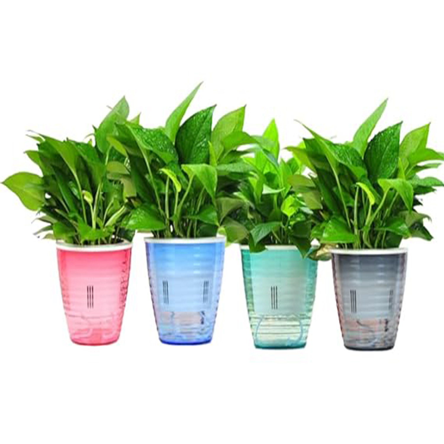 Kuber Industries Flower Pot | Flower Planter Pots for Indoor | Flower Pots for Outdoor | Pot for Garden & Balcony Flowering | Self Watering Flower Pot | P35-2..| Pack of 4 | Multi