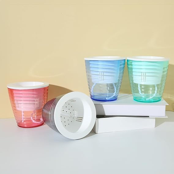 Kuber Industries Flower Pot | Flower Planter Pots for Indoor | Flower Pots for Outdoor | Pot for Garden & Balcony Flowering | Self Watering Flower Pot | P35-2..| Pack of 4 | Multi