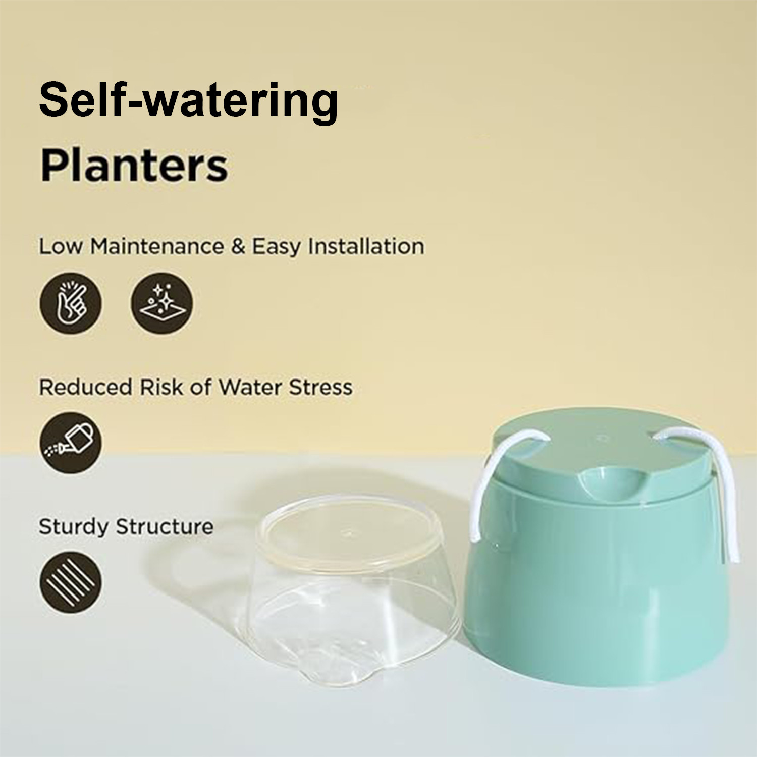 Kuber Industries Flower Pot | Flower Planter Pots for Indoor | Flower Pots for Outdoor | Pot for Garden & Balcony Flowering | Self Watering Flower Pot | P43-3..| Pack of 4 | Multi